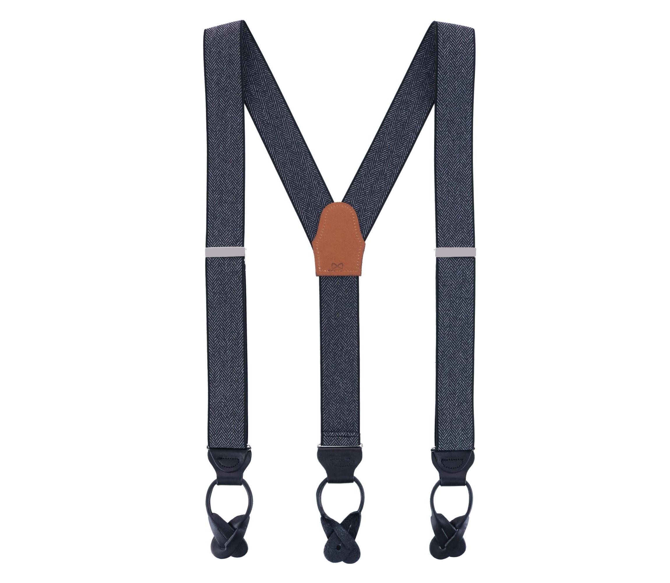 Silas Classic Herringbone Elastic Button End Braces