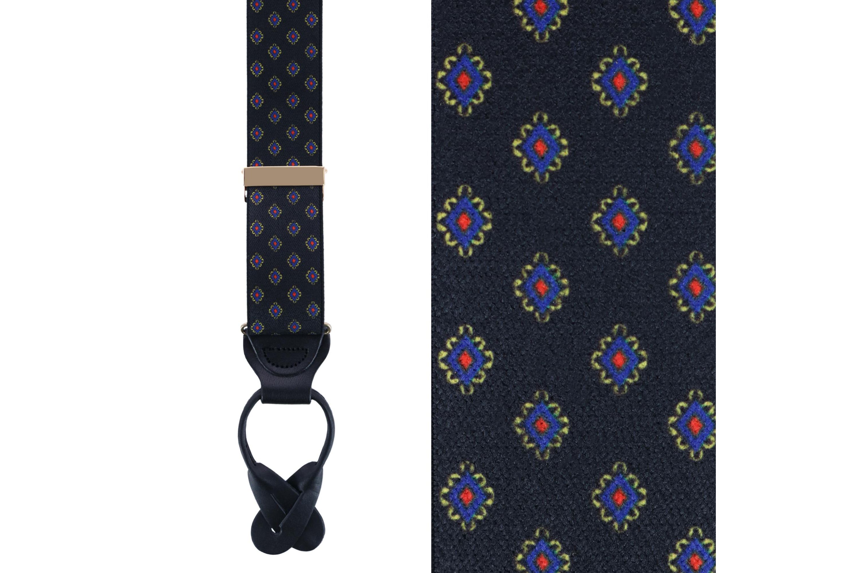 Luxe Diamond Elastic Button End Braces