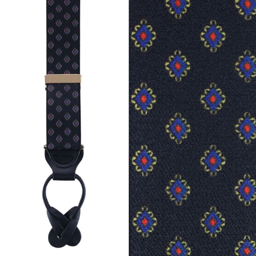 Luxe Diamond Elastic Button End Braces