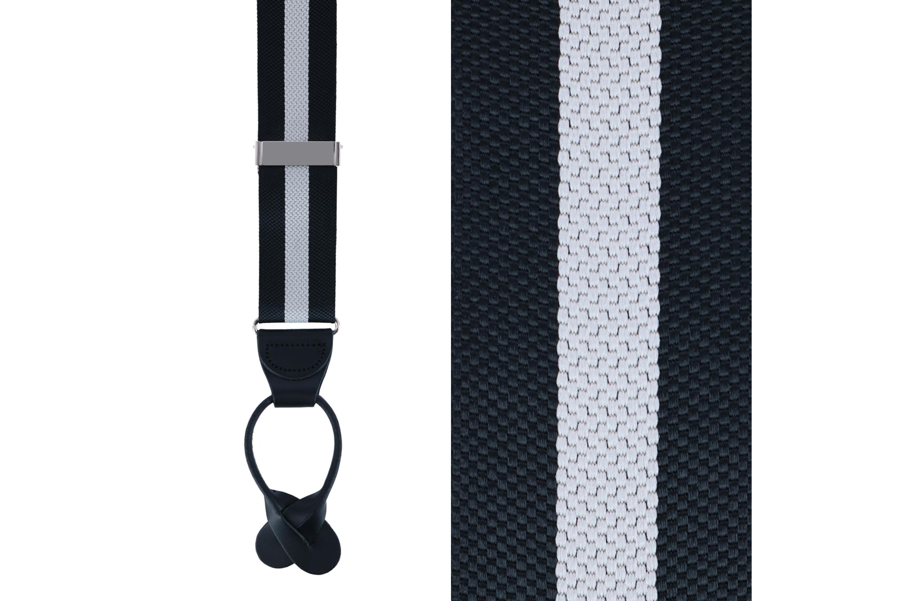 Montague Center Stripe Nylon Button End Braces