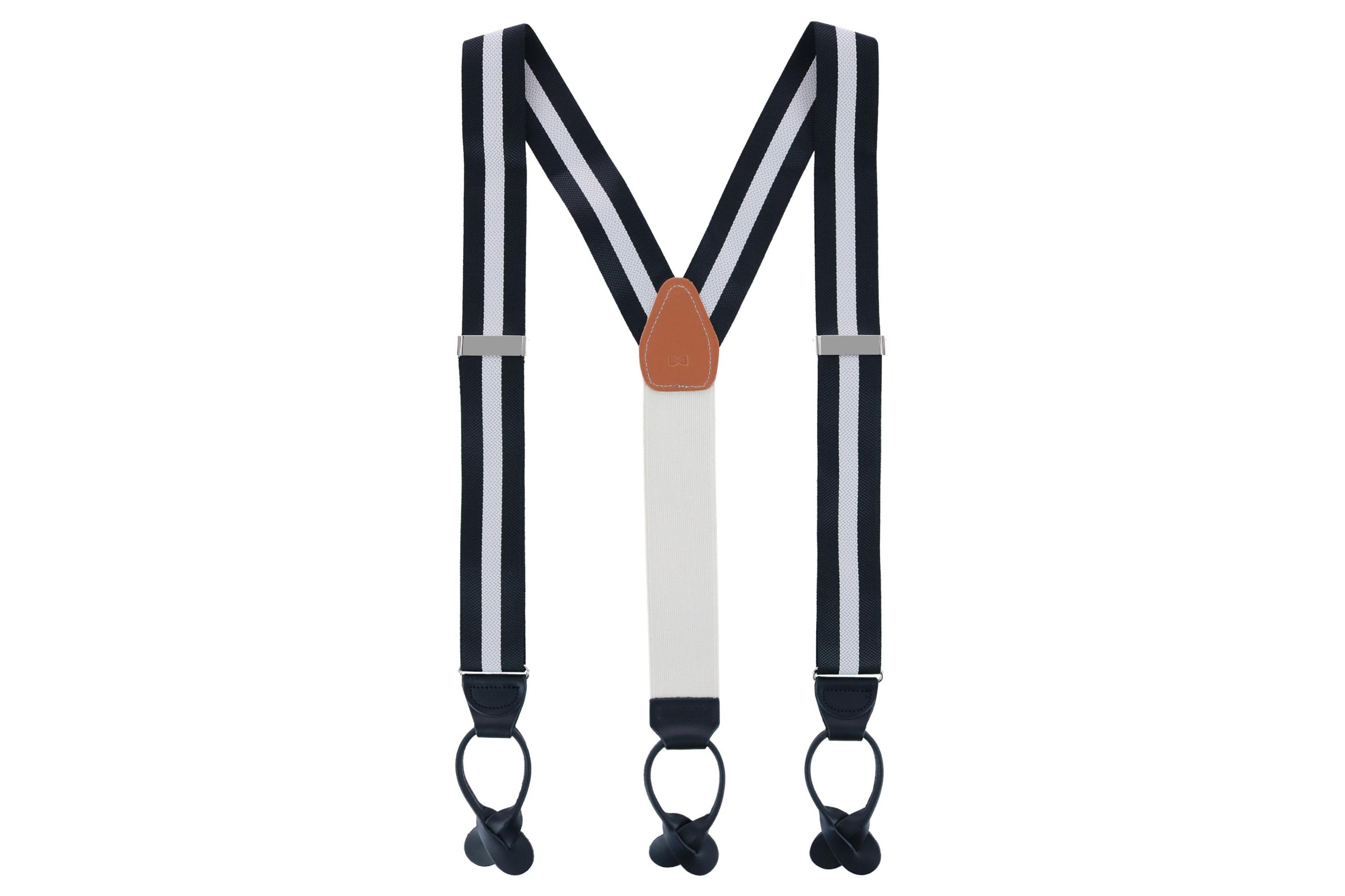 Montague Center Stripe Nylon Button End Braces