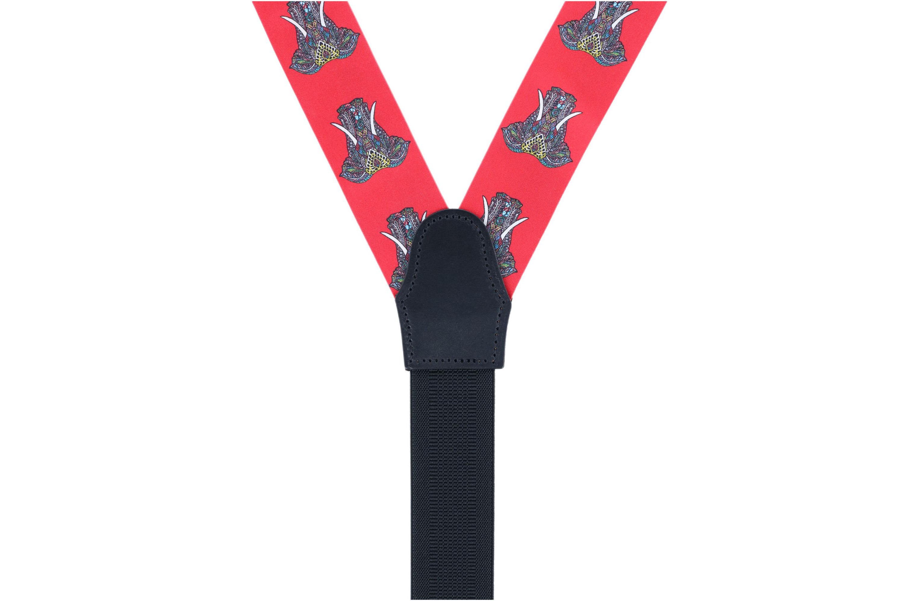 Hanno Tribal Elephant Button End Silk Braces