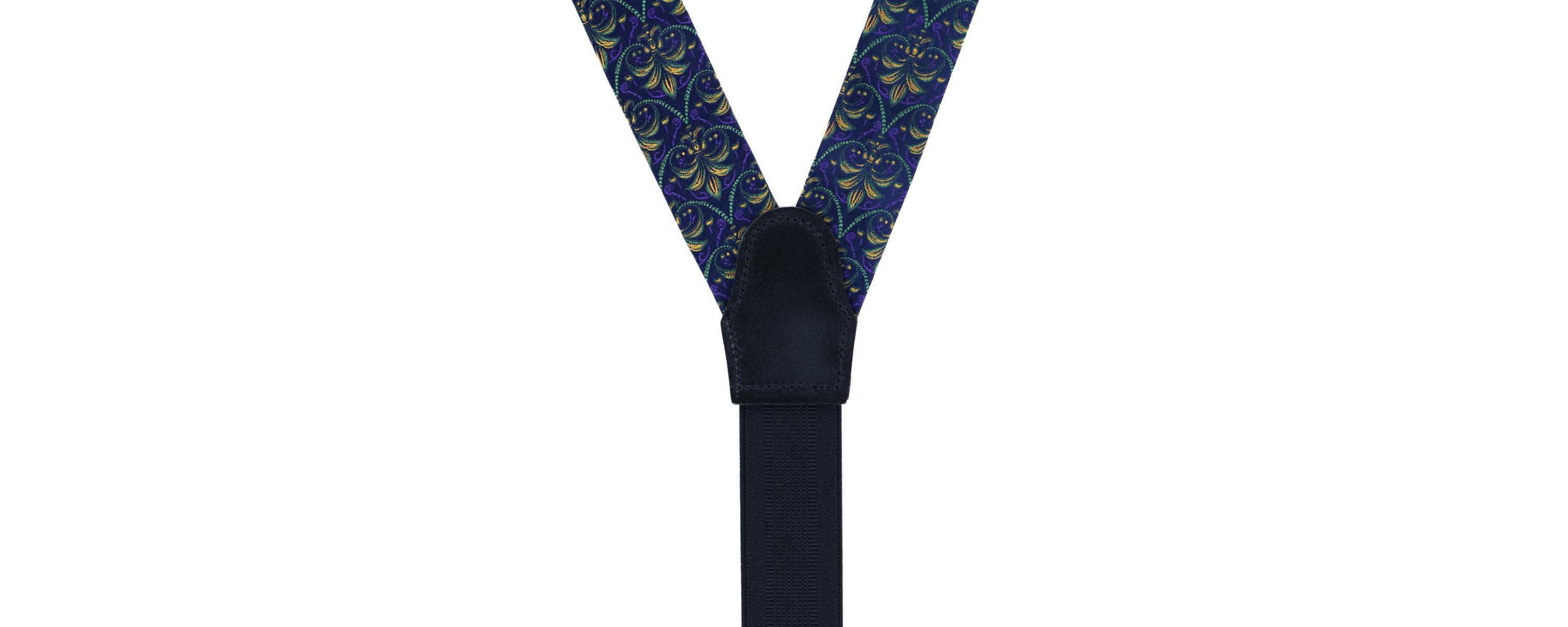 The French Quarter Fleur-de-Lis Silk Novelty Button End Braces