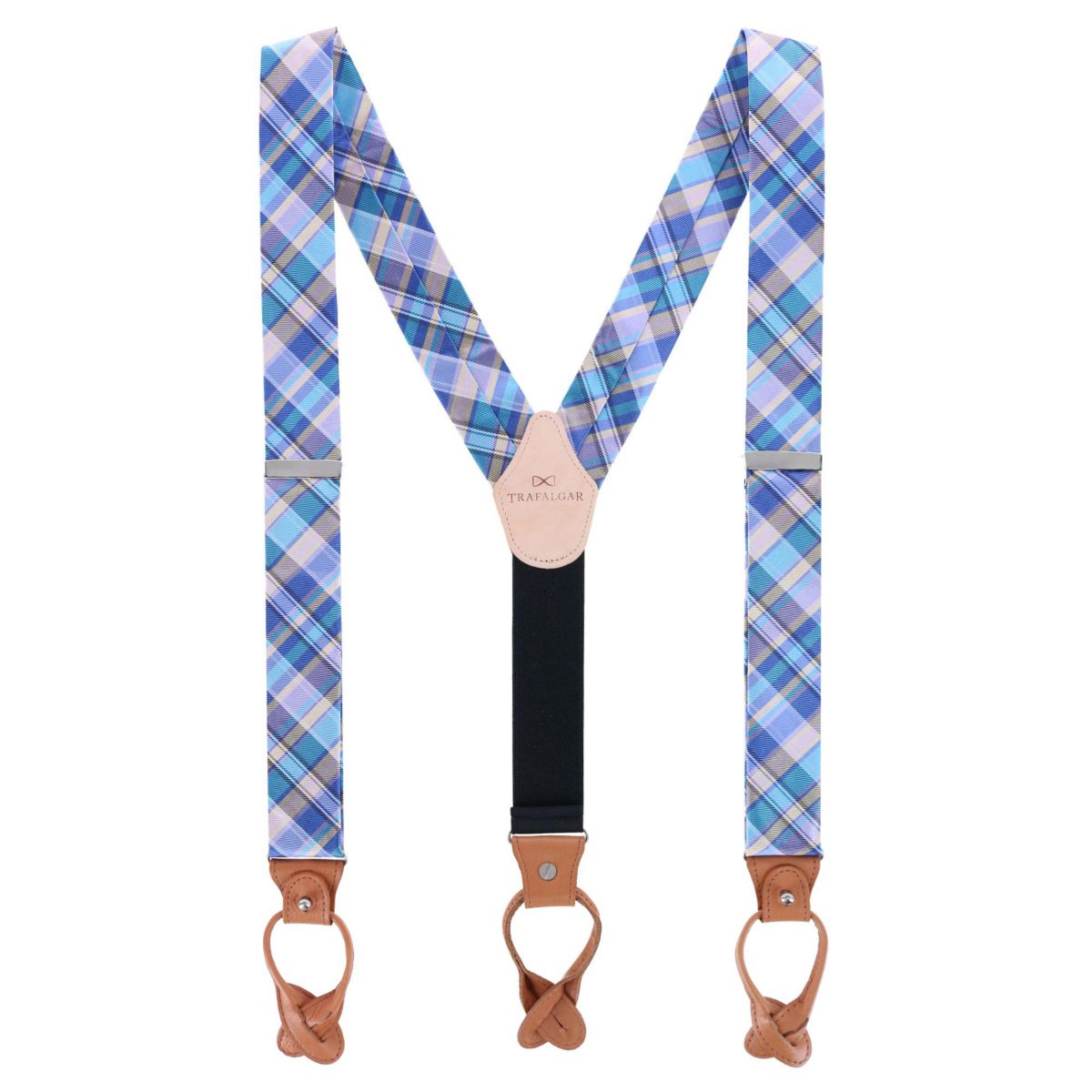 Sherwood Plaid Silk Button End Braces