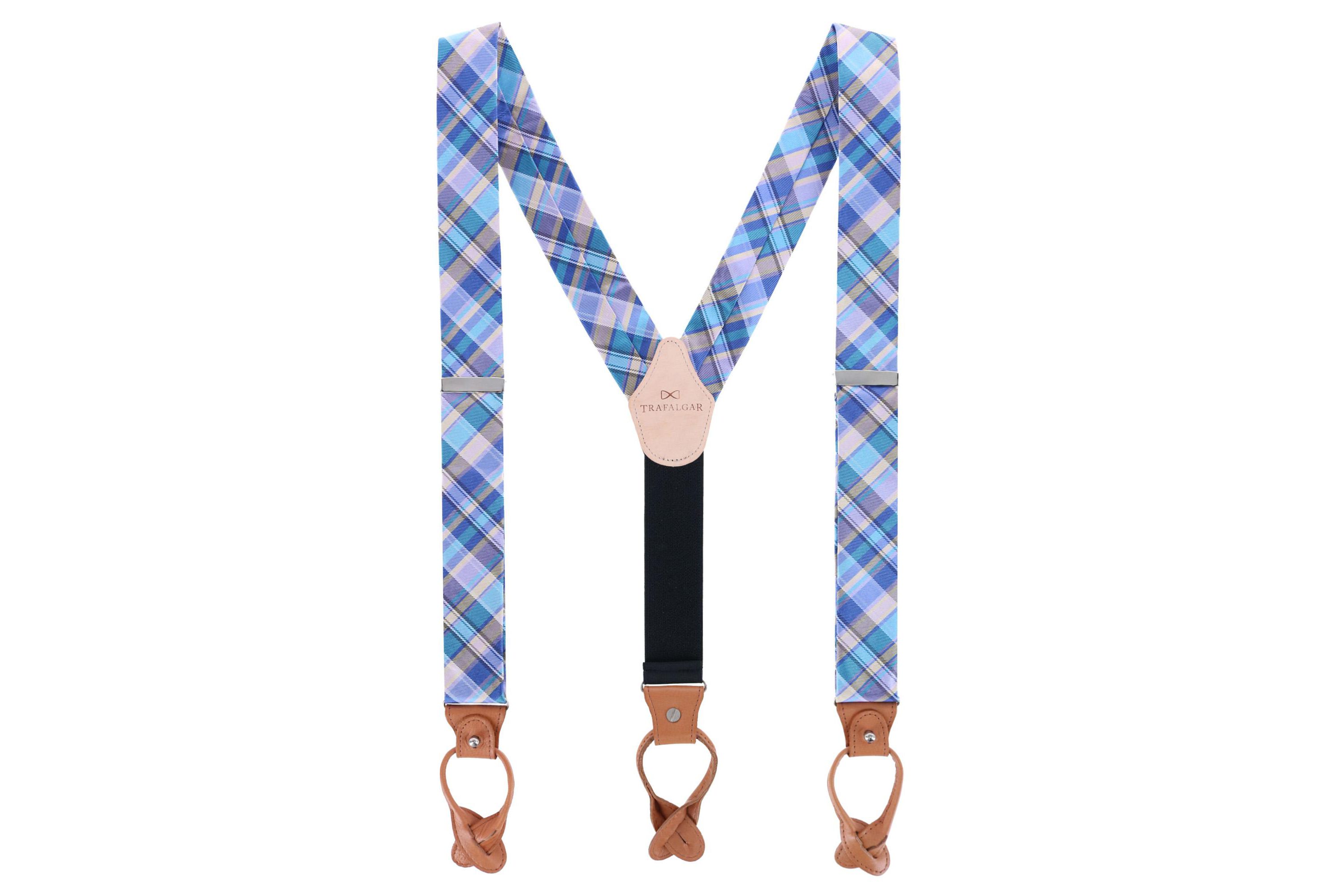 Sherwood Plaid Silk Button End Braces