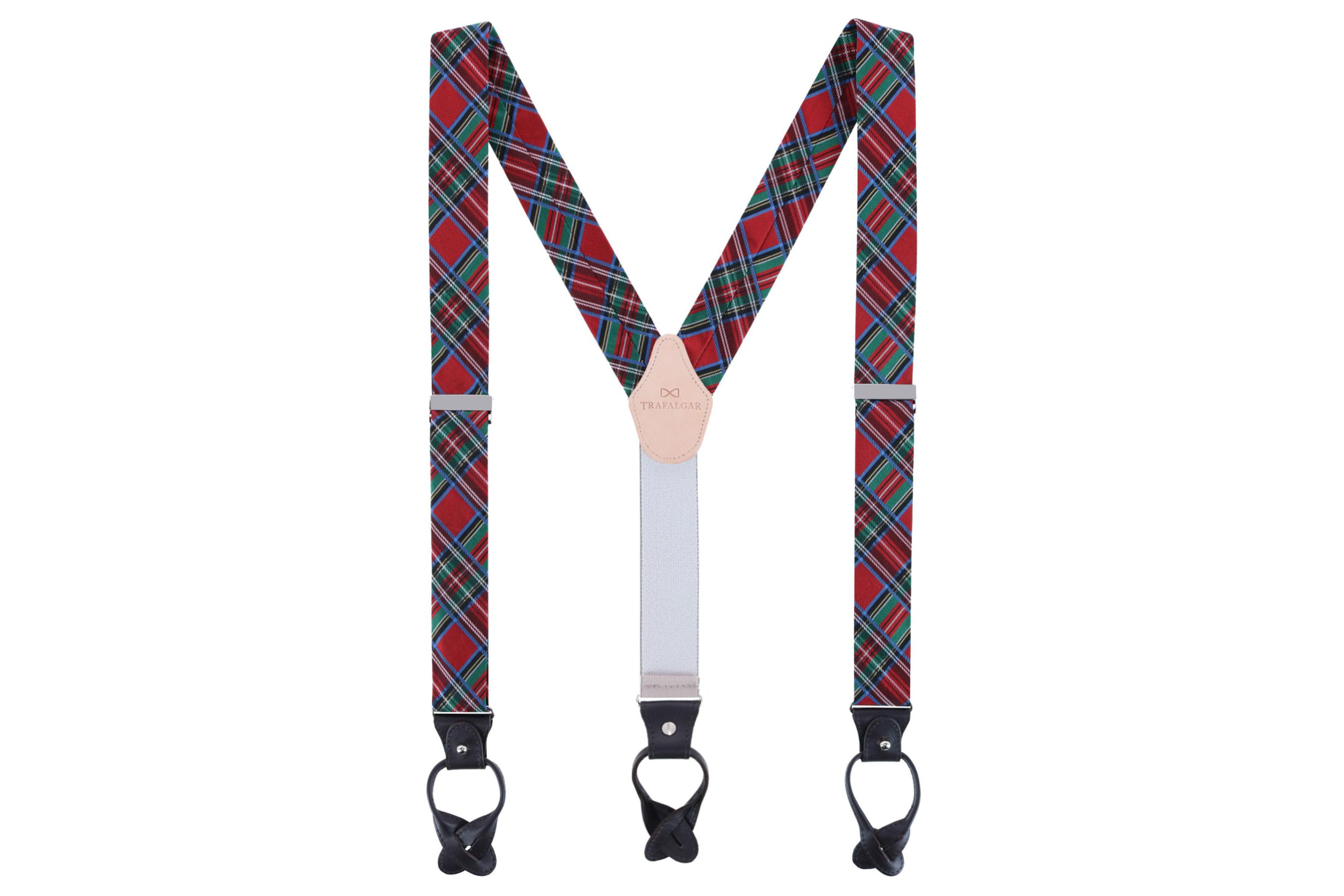 Nicholas Tartan Plaid Button End Silk Braces