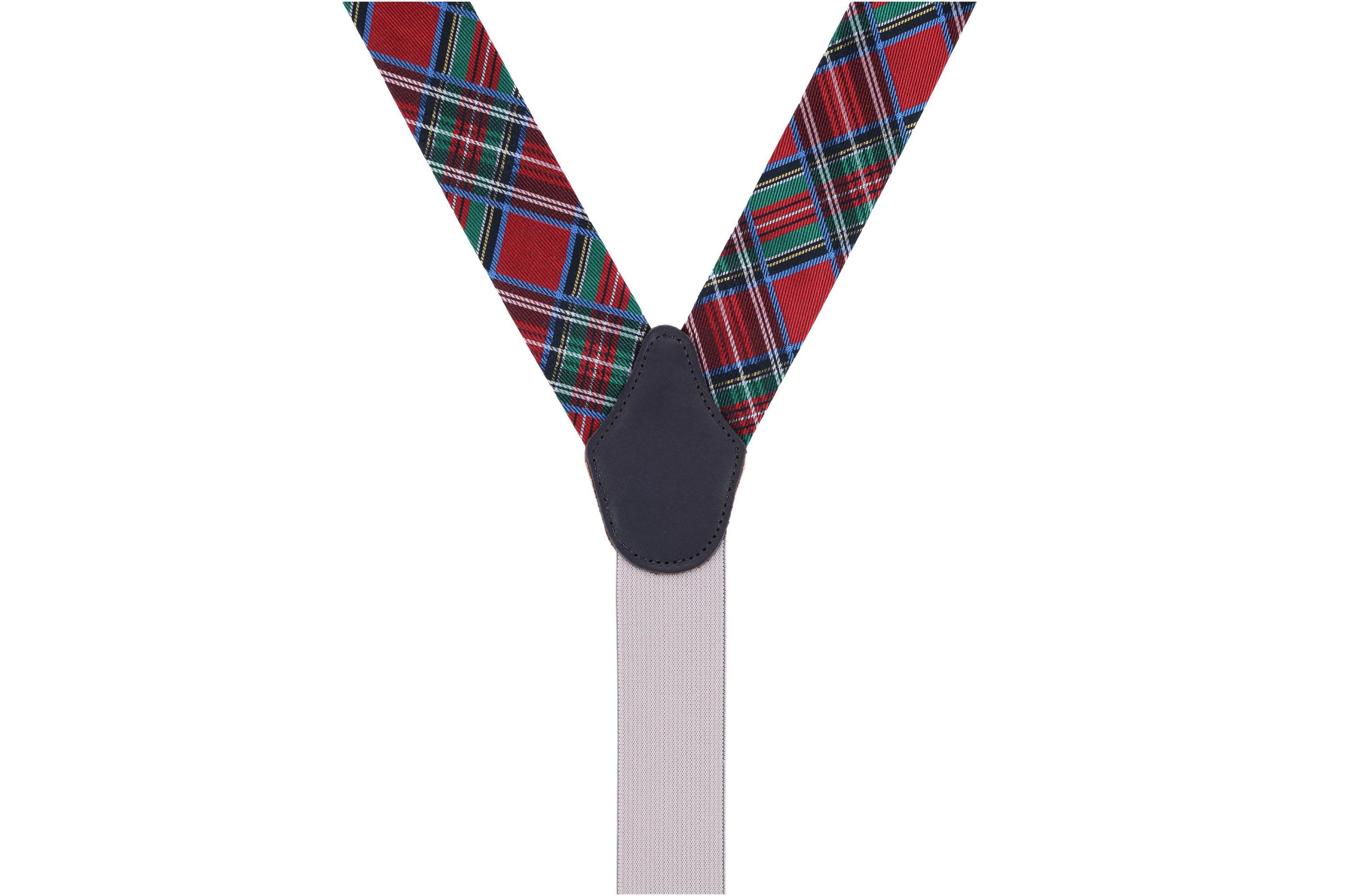 Nicholas Tartan Plaid Button End Silk Braces