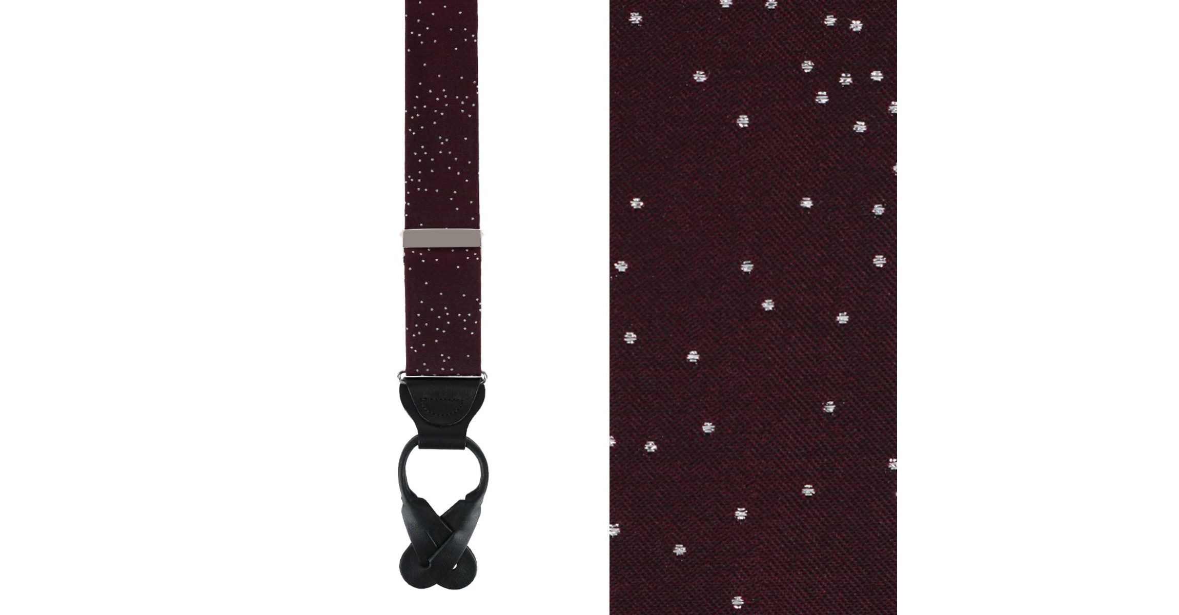 Mystere Metallic Polka Dot Silk Button End Braces
