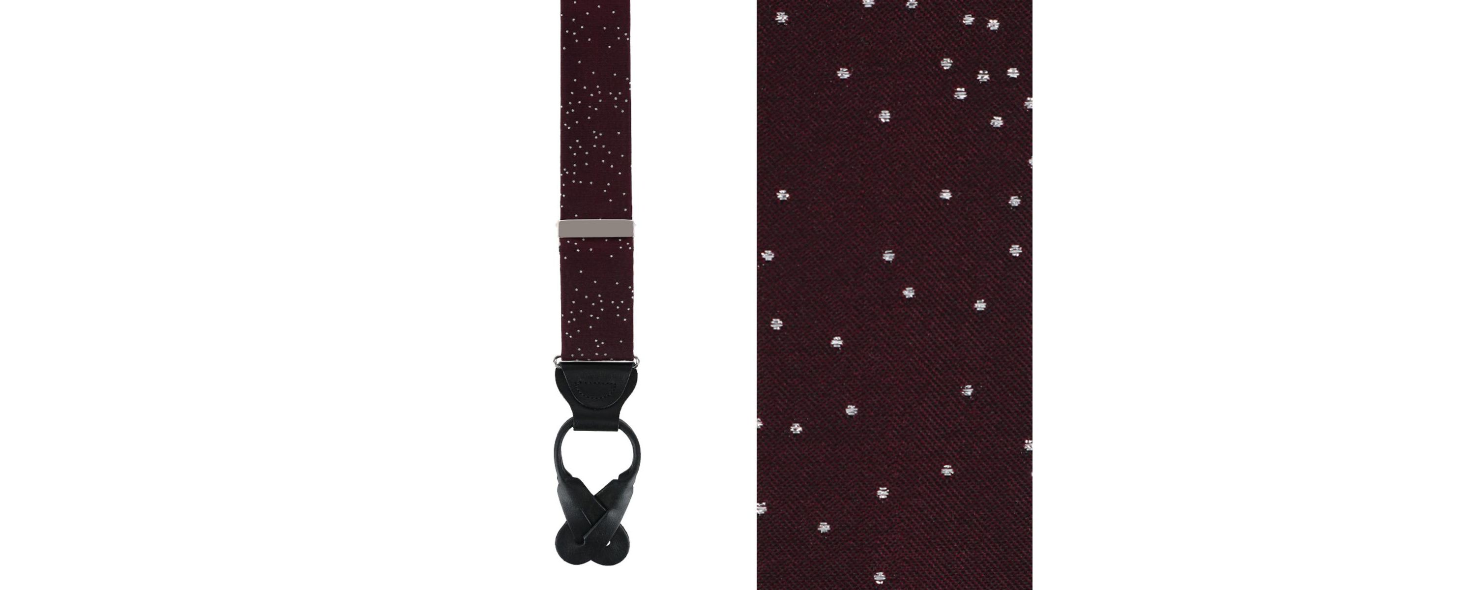 Mystere Metallic Polka Dot Silk Button End Braces