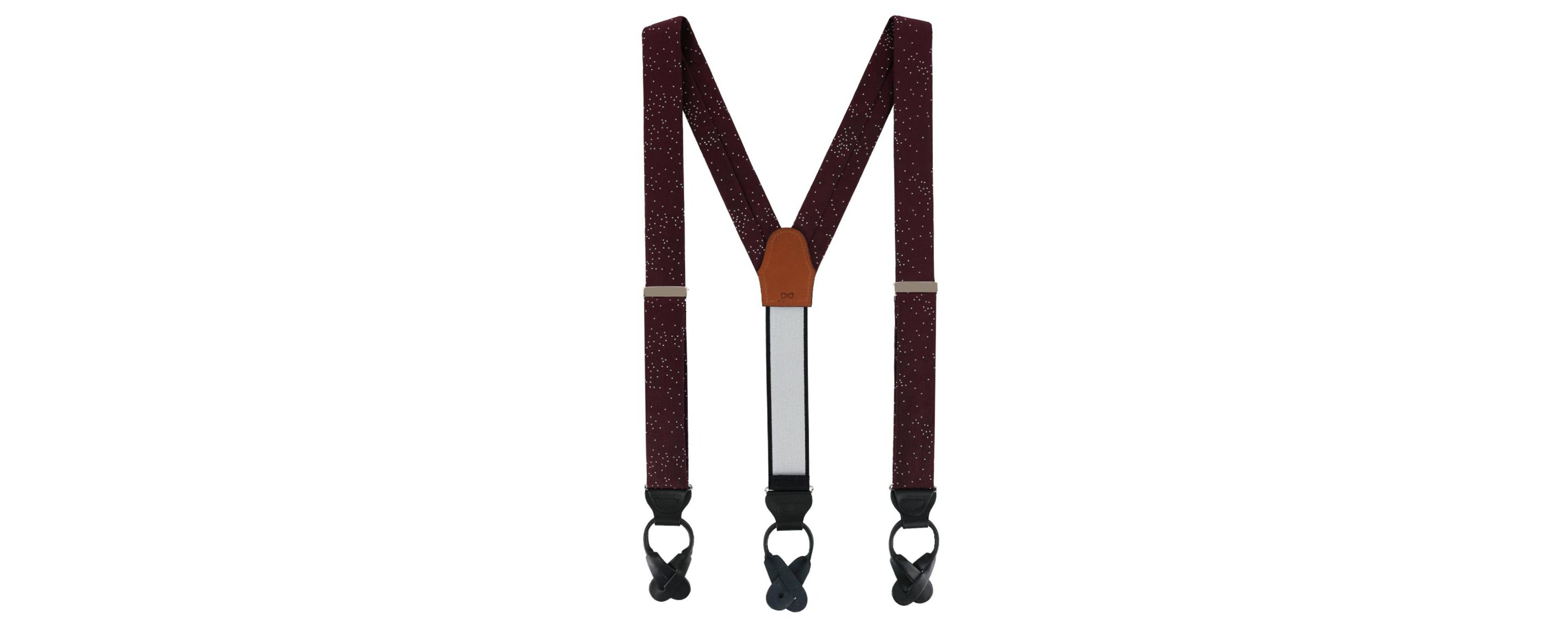 Mystere Metallic Polka Dot Silk Button End Braces