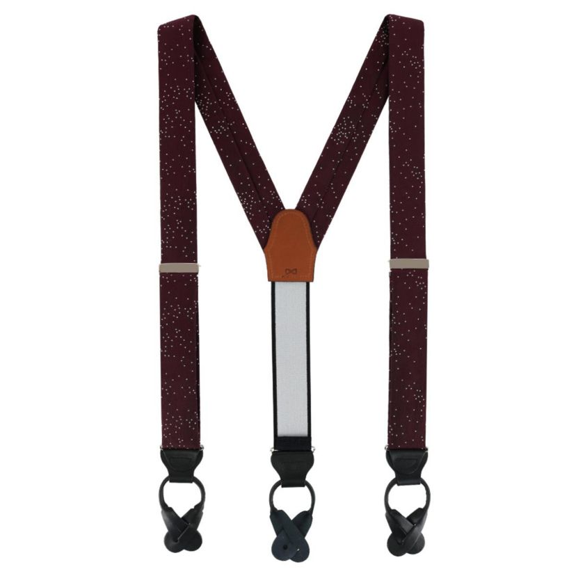 Mystere Metallic Polka Dot Silk Button End Braces