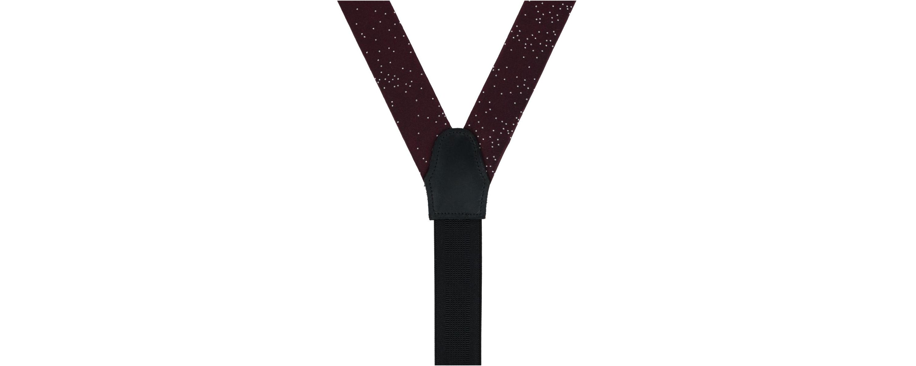 Mystere Metallic Polka Dot Silk Button End Braces
