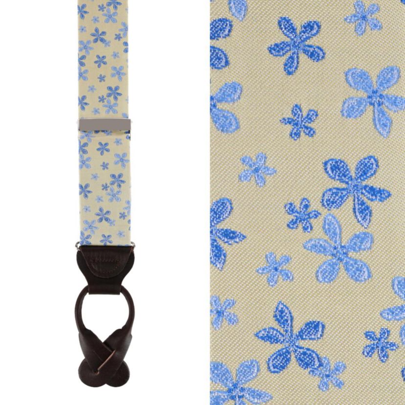 Weldon Floral Silk Button End Braces