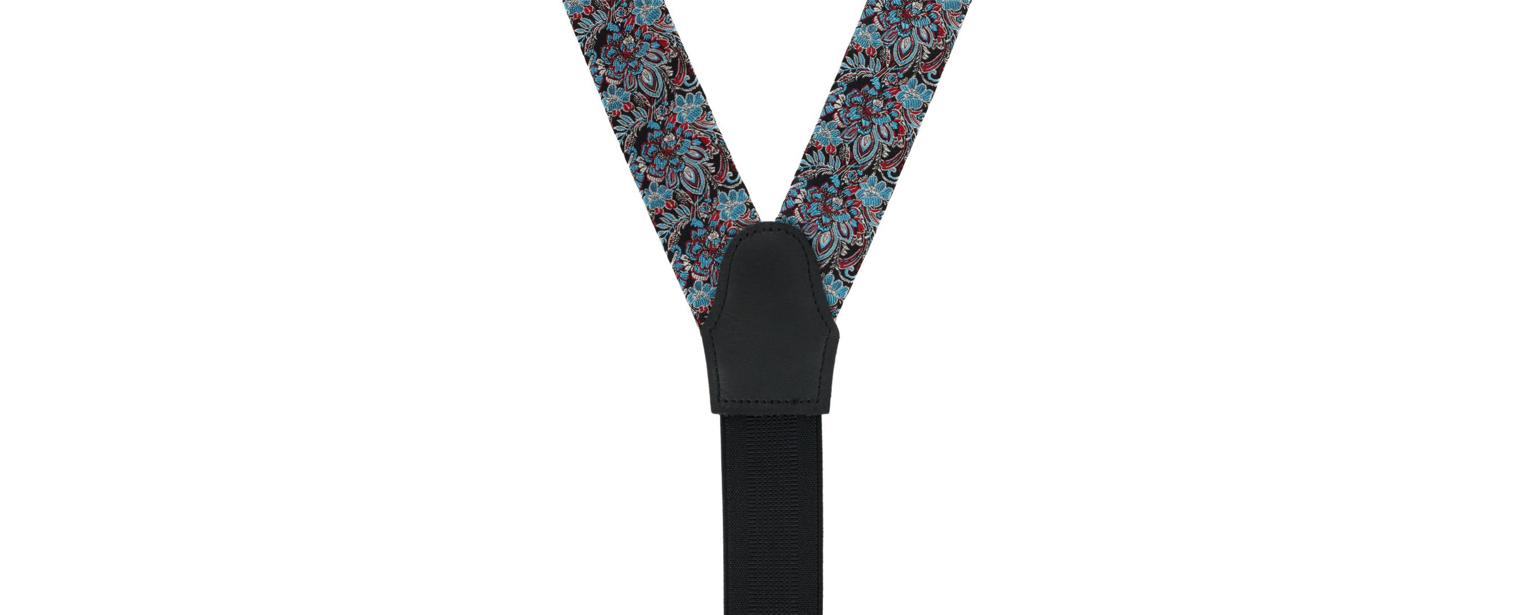 Enzo Exploded Floral Silk Button End Braces