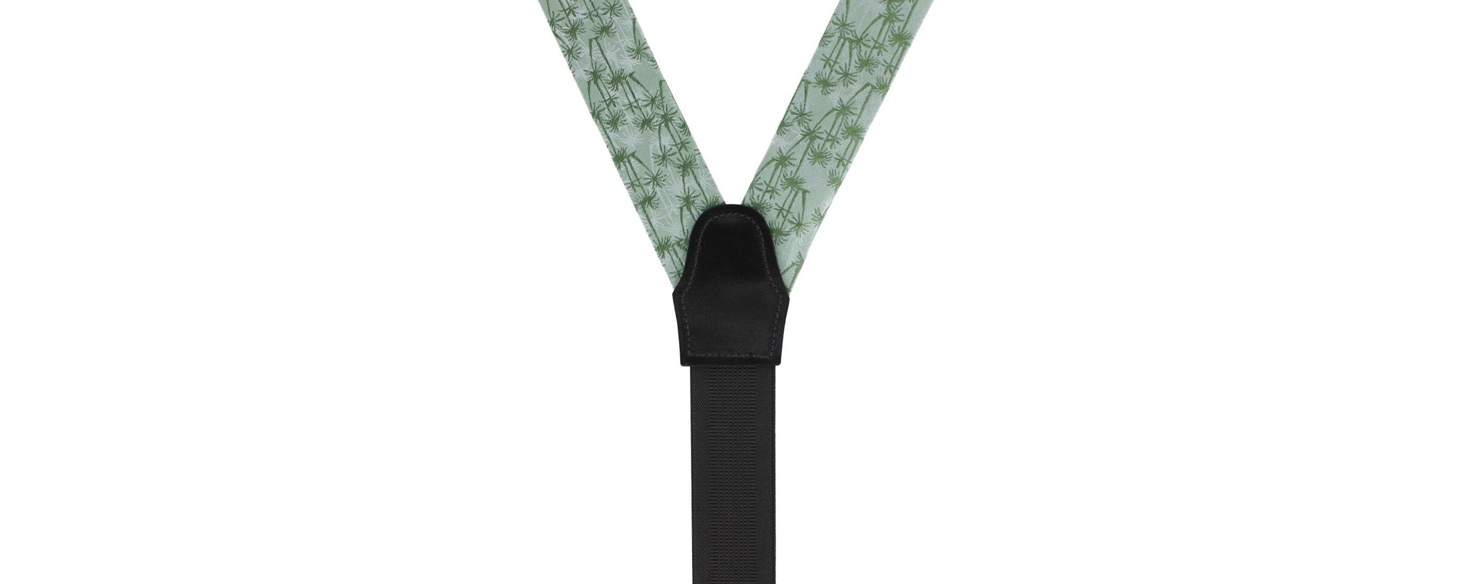 Nohea Palm Tree Linen Blend Novelty Button End Braces