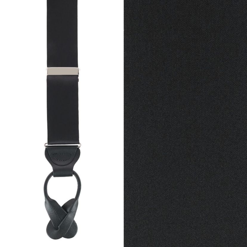 Dutton Solid Color Silk Button End Braces