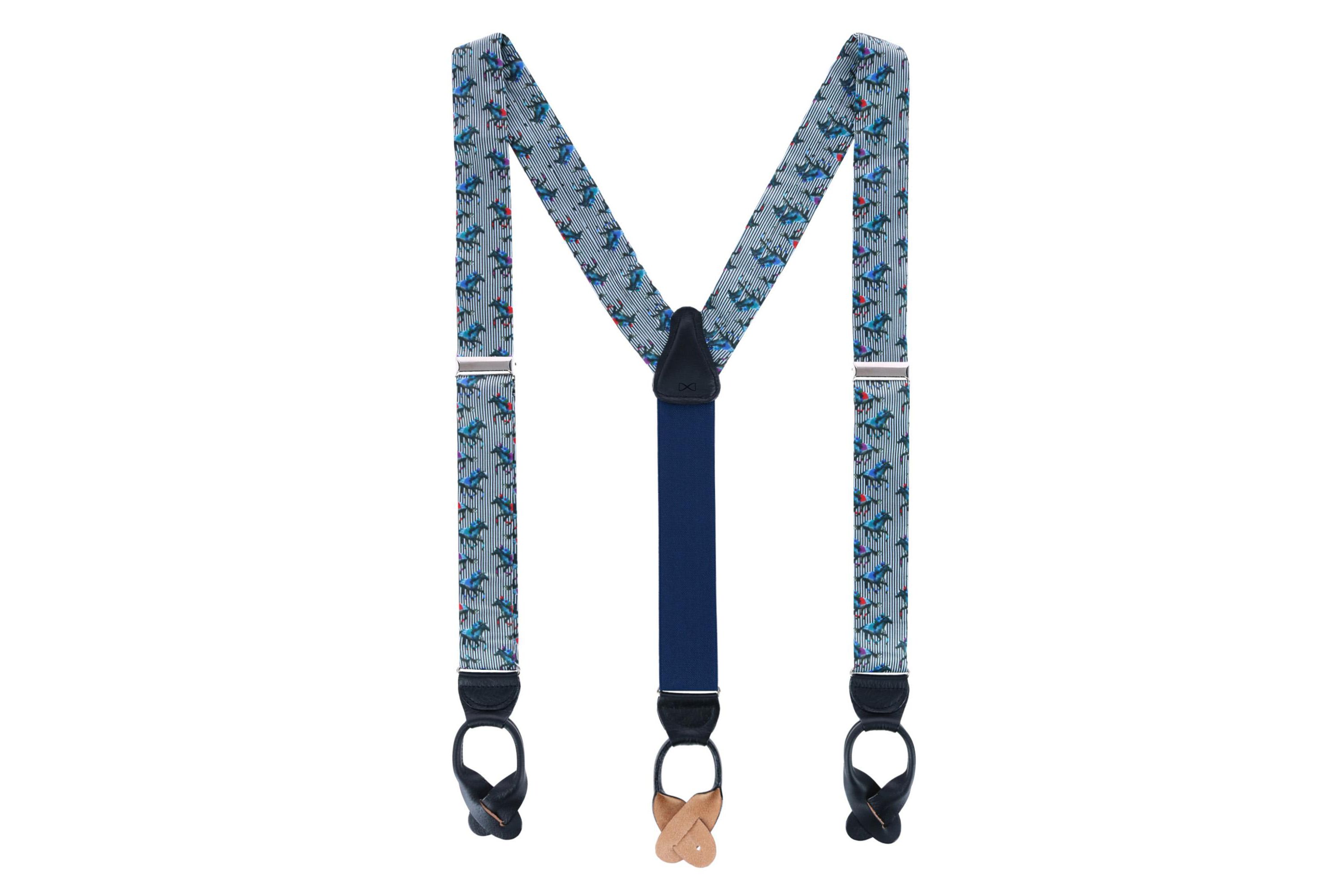 Derby Winning Racehorse Silk Button End Braces