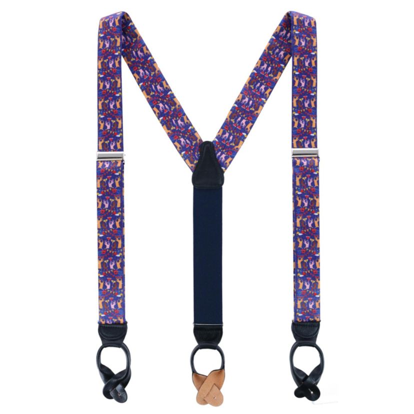 Toast The Night Away Silk Button End Braces