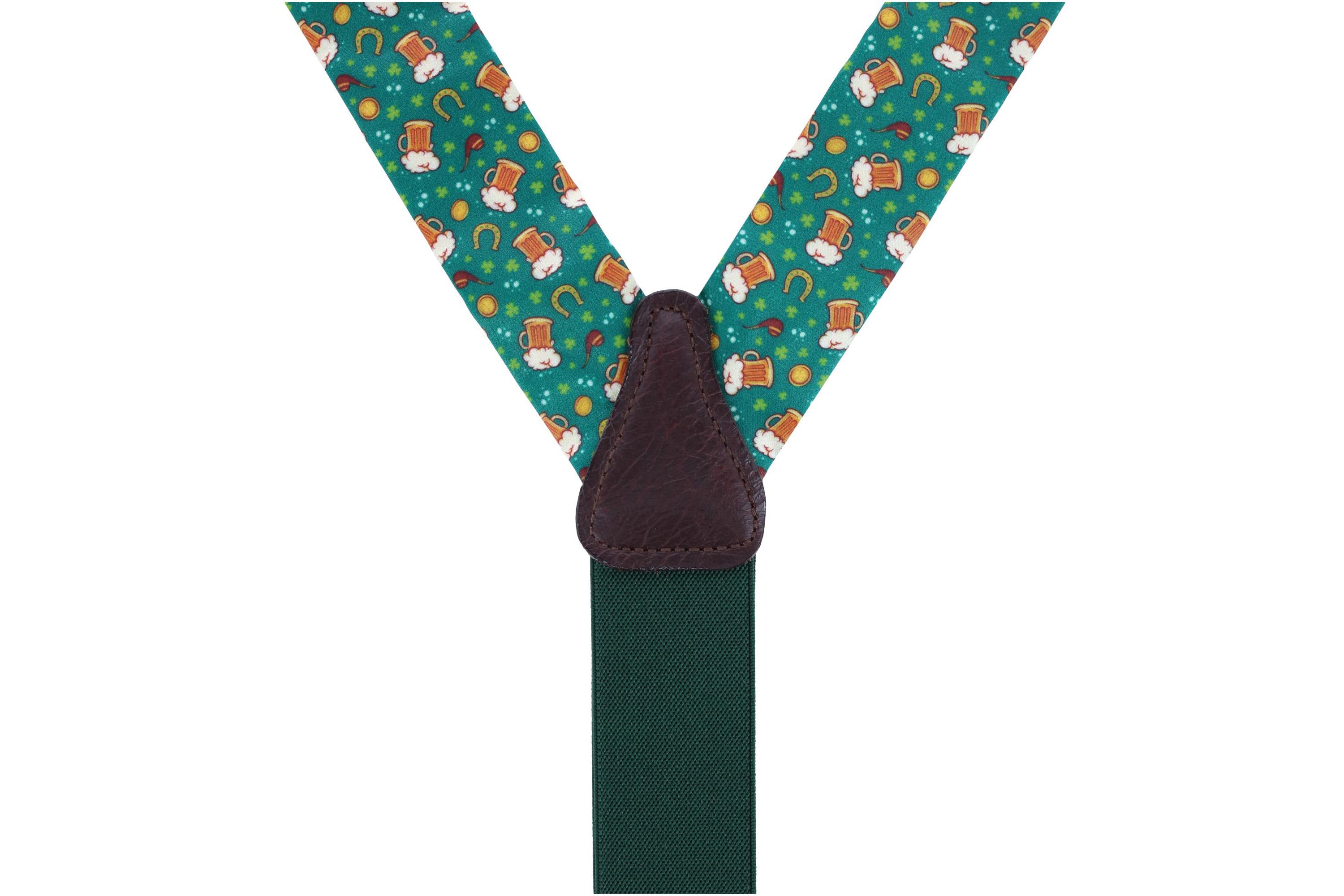 Cheers to St. Patricks Day Silk Button End Braces
