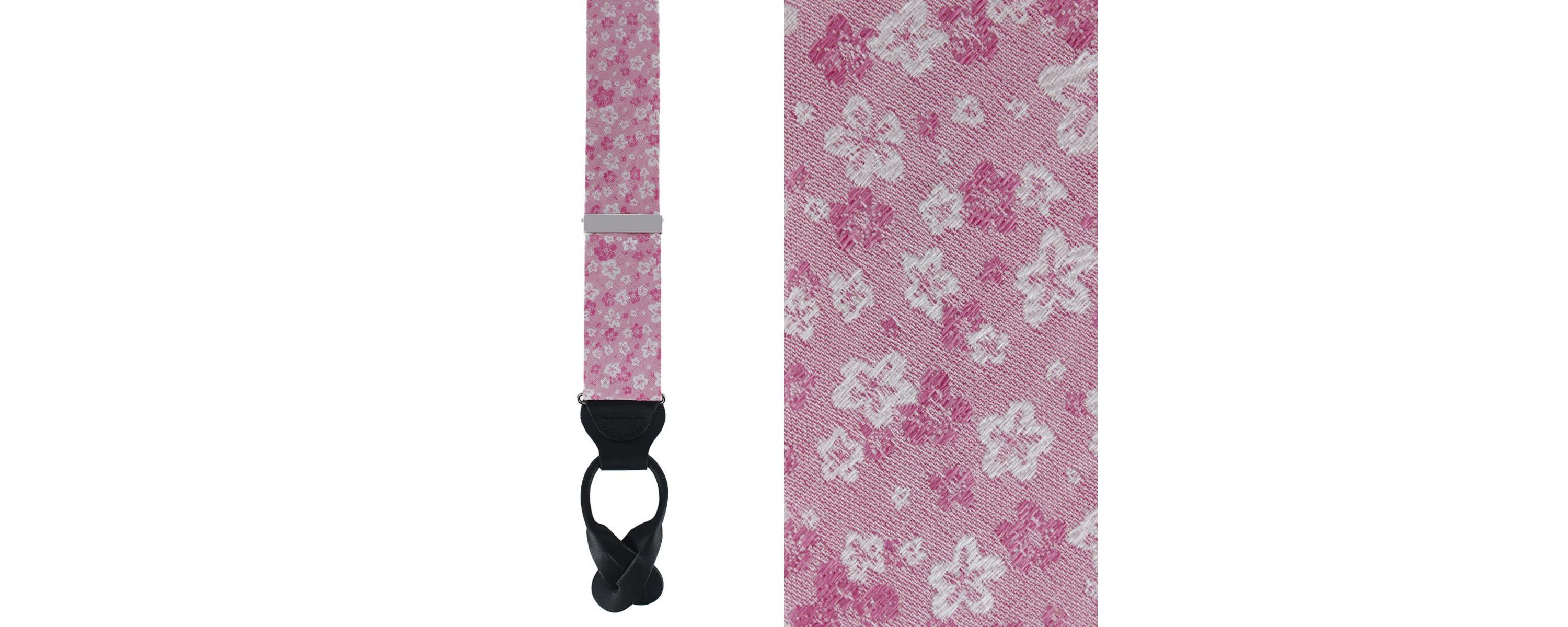 Hanami Cherry Blossom Burst Linen Blend Novelty Button End Braces