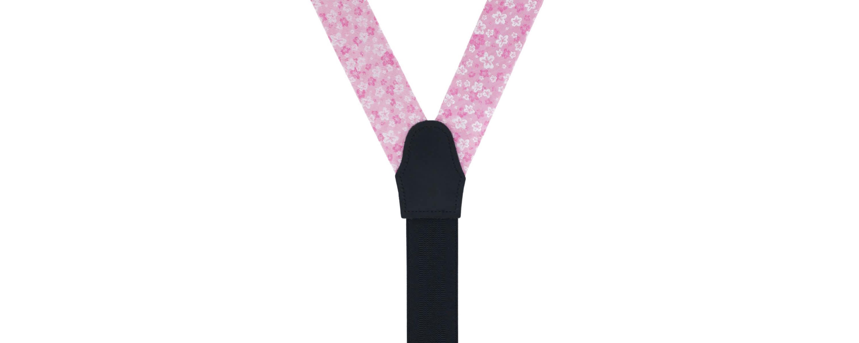 Hanami Cherry Blossom Burst Linen Blend Novelty Button End Braces