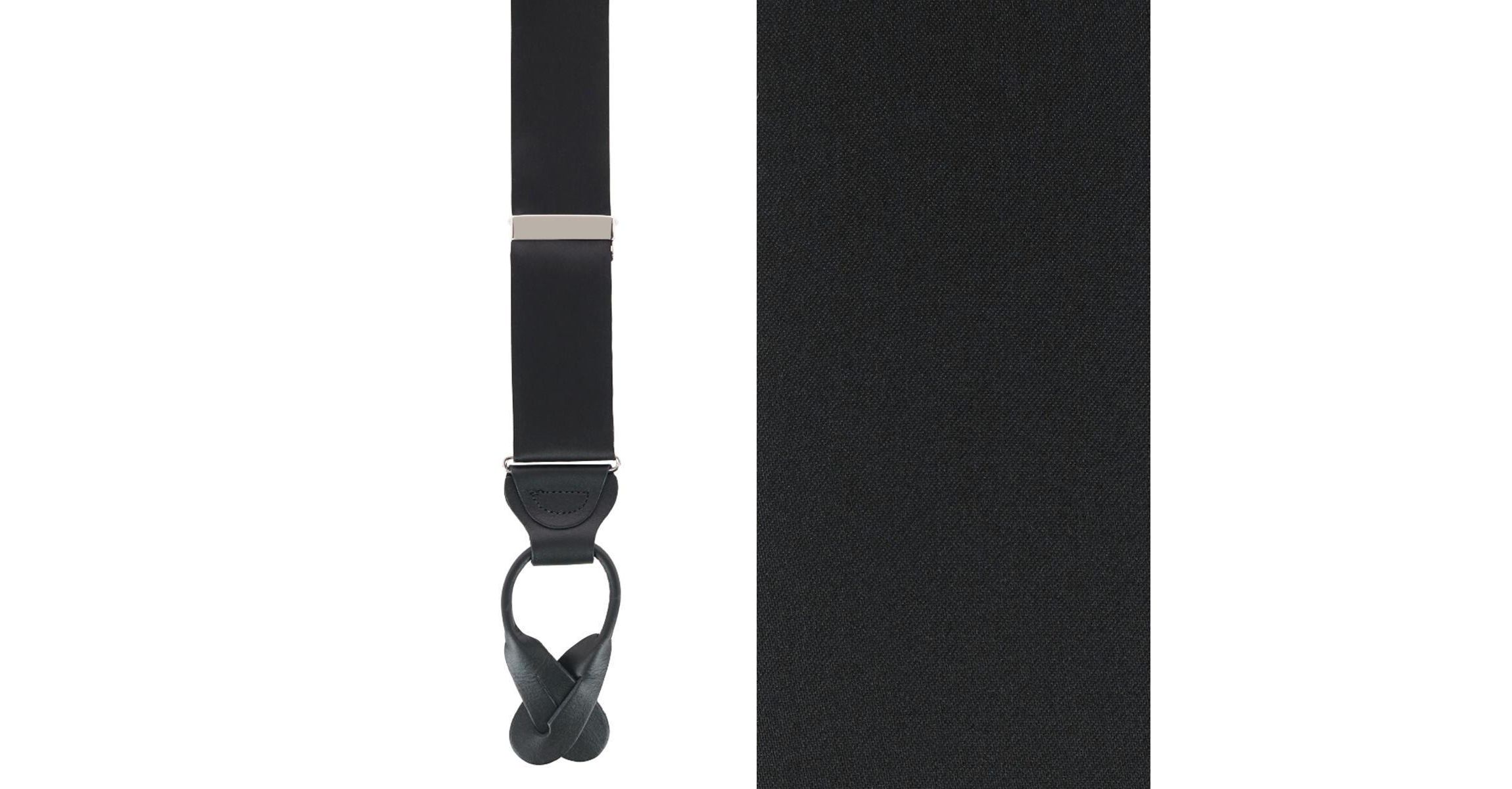 Big & Tall Dutton Solid Colored Silk Button End Braces
