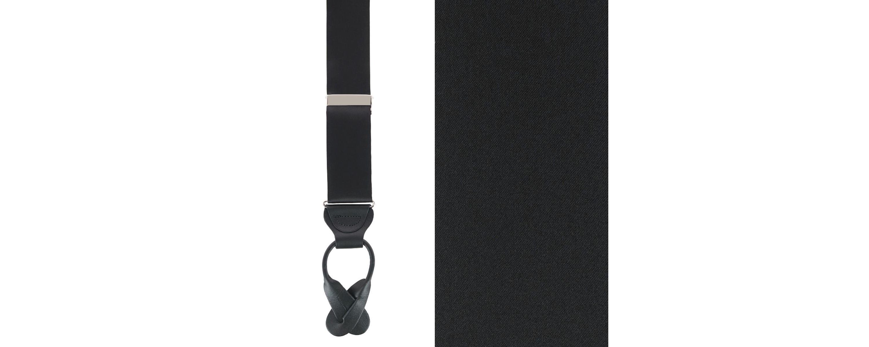 Big & Tall Dutton Solid Colored Silk Button End Braces