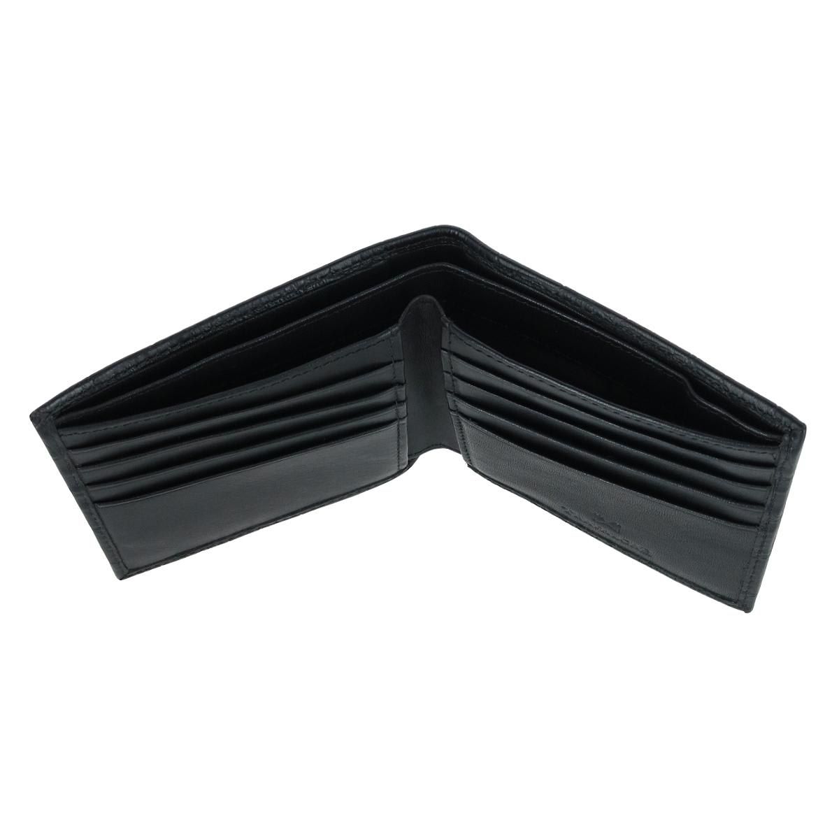 Esteban Croco Embossed Leather 8 Slot Bi-Fold Wallet