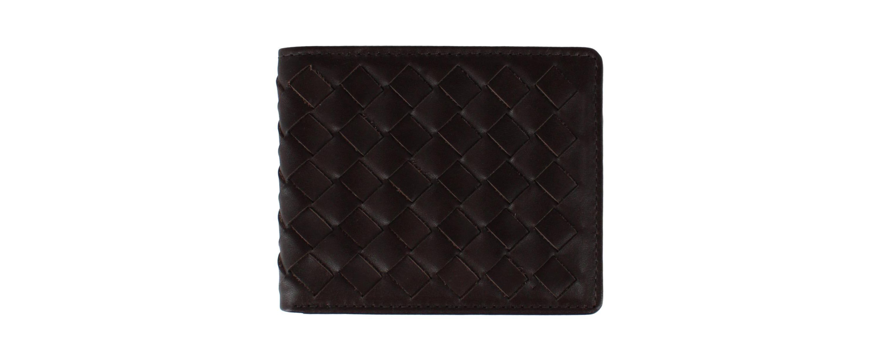Lazzaro Lattice Weave Leather Bi-Fold Wallet