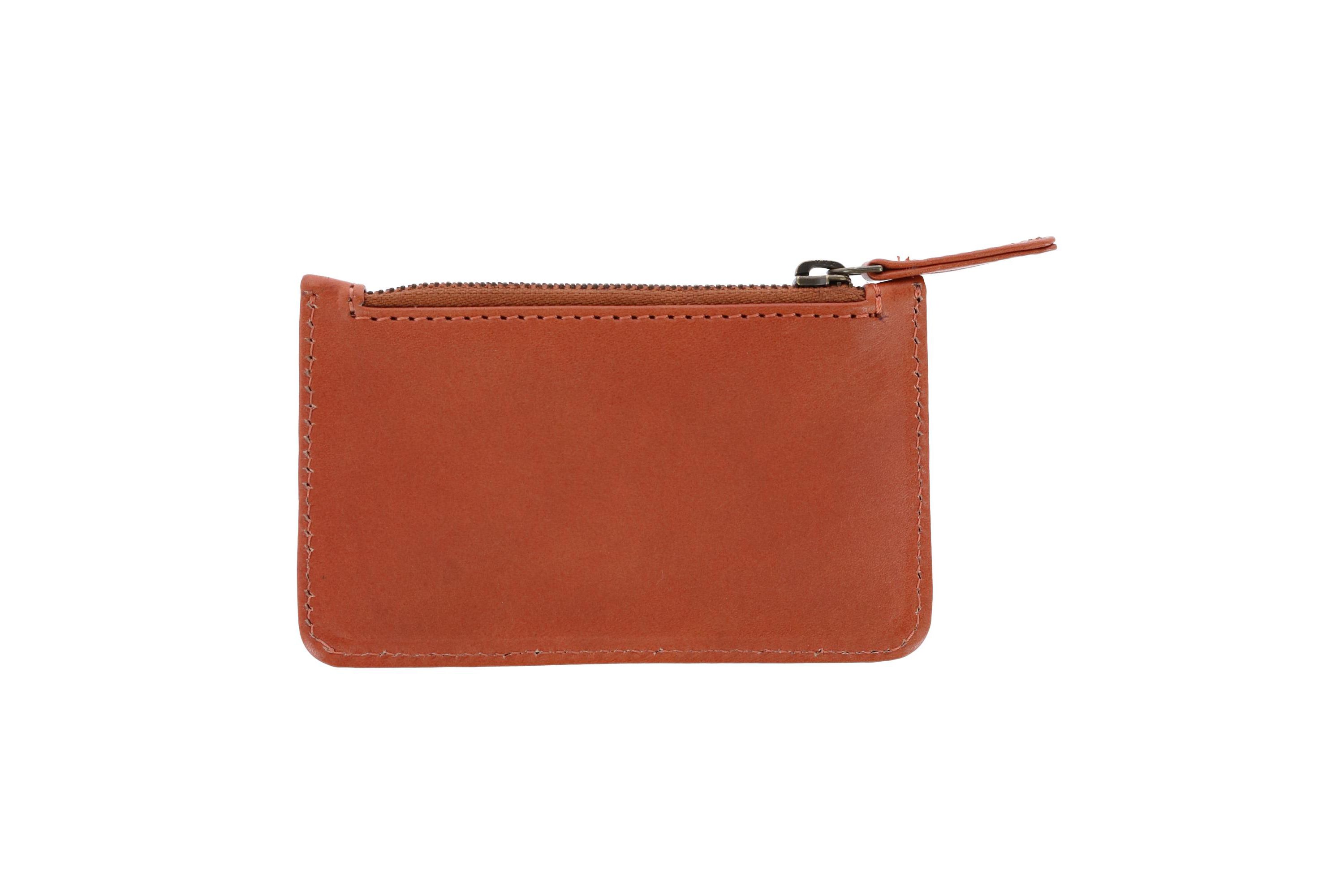 Sergio Front Pocket Leather Zipper Pouch