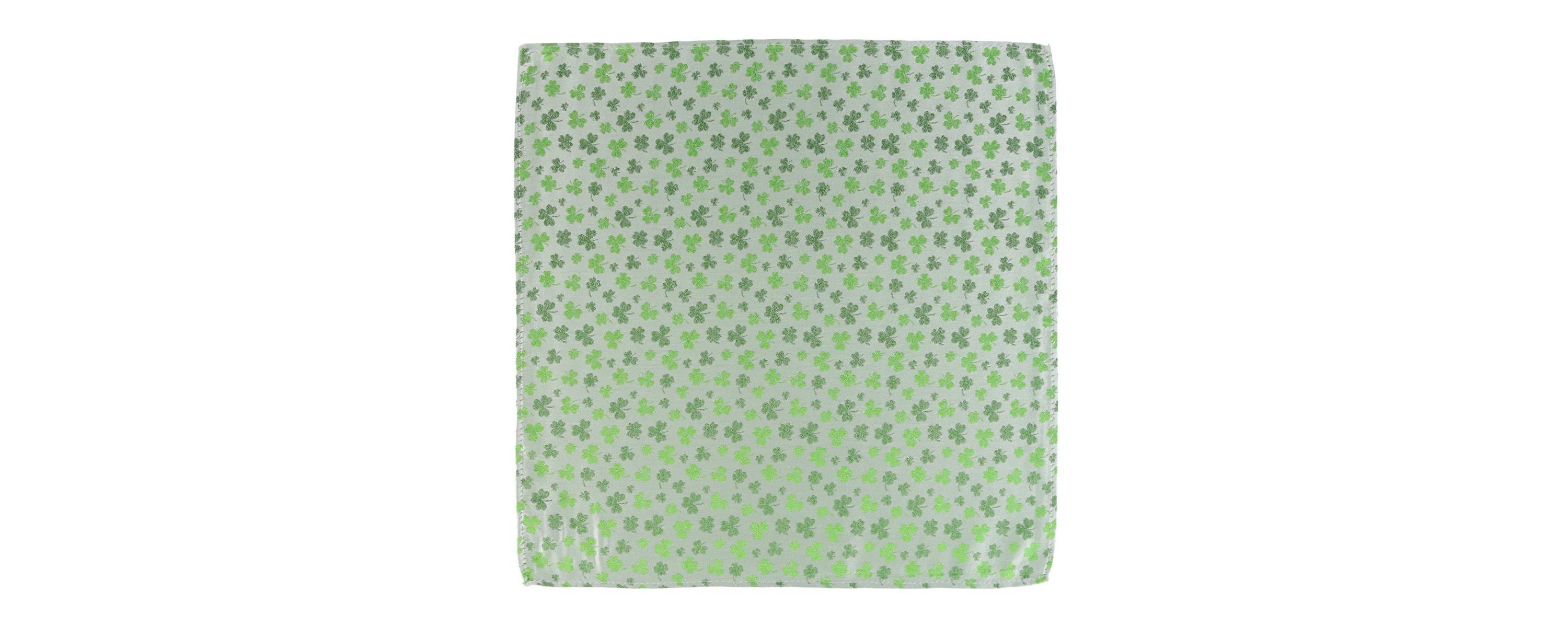 White Shamrock Novelty Silk 12x12 Pocket Square