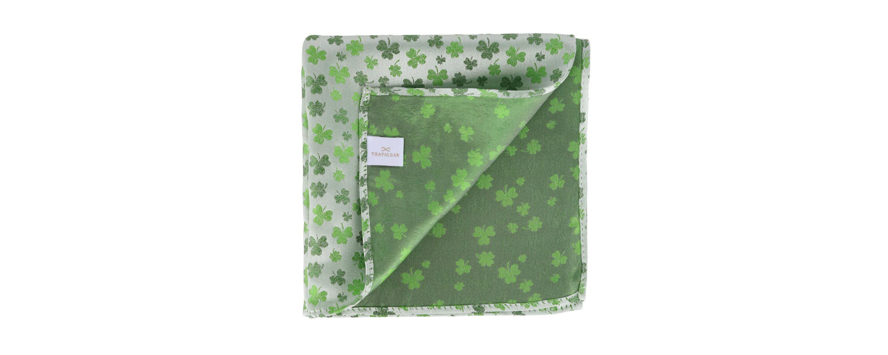 White Shamrock Novelty Silk 12x12 Pocket Square