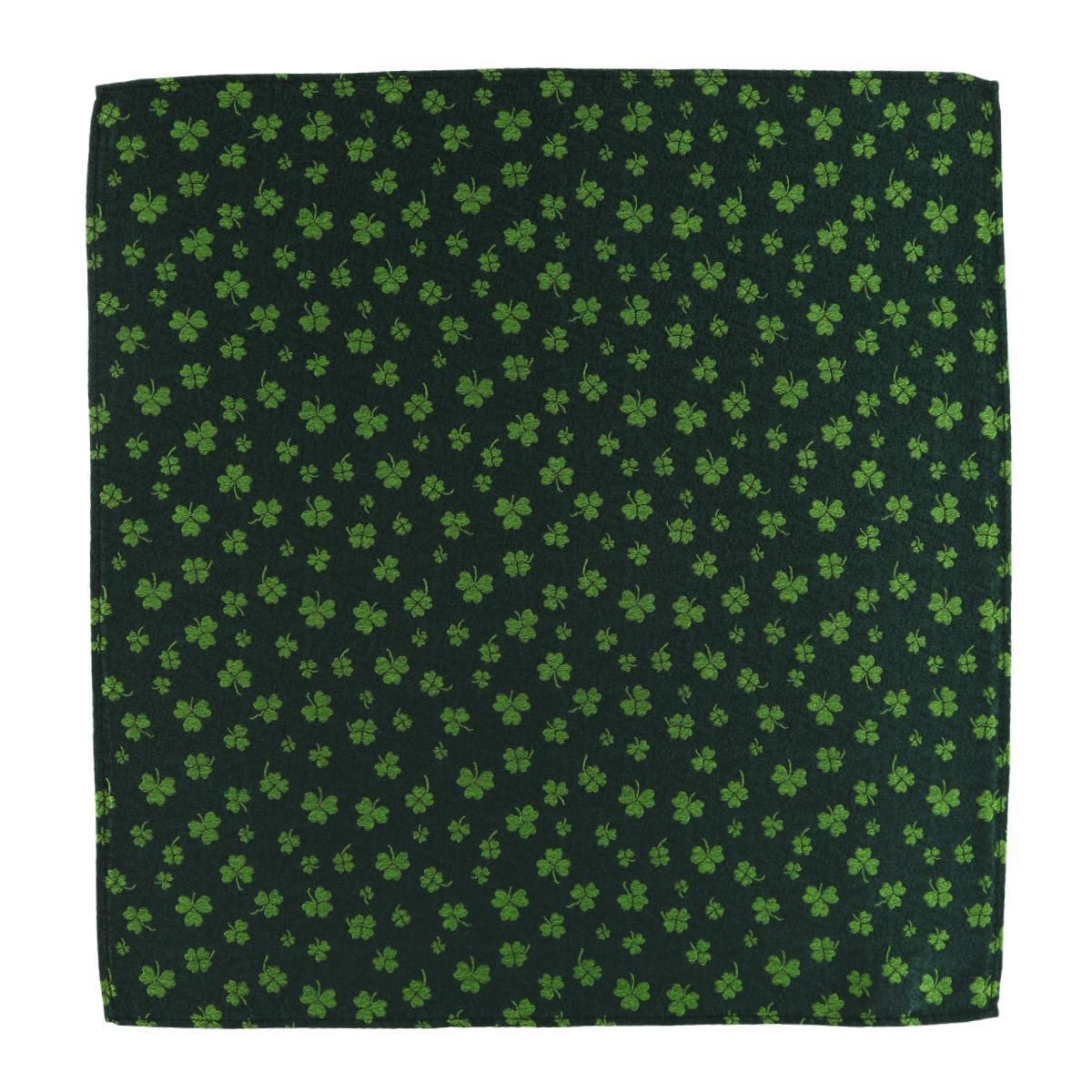 Green Shamrock Novelty Silk 12x12 Pocket Square