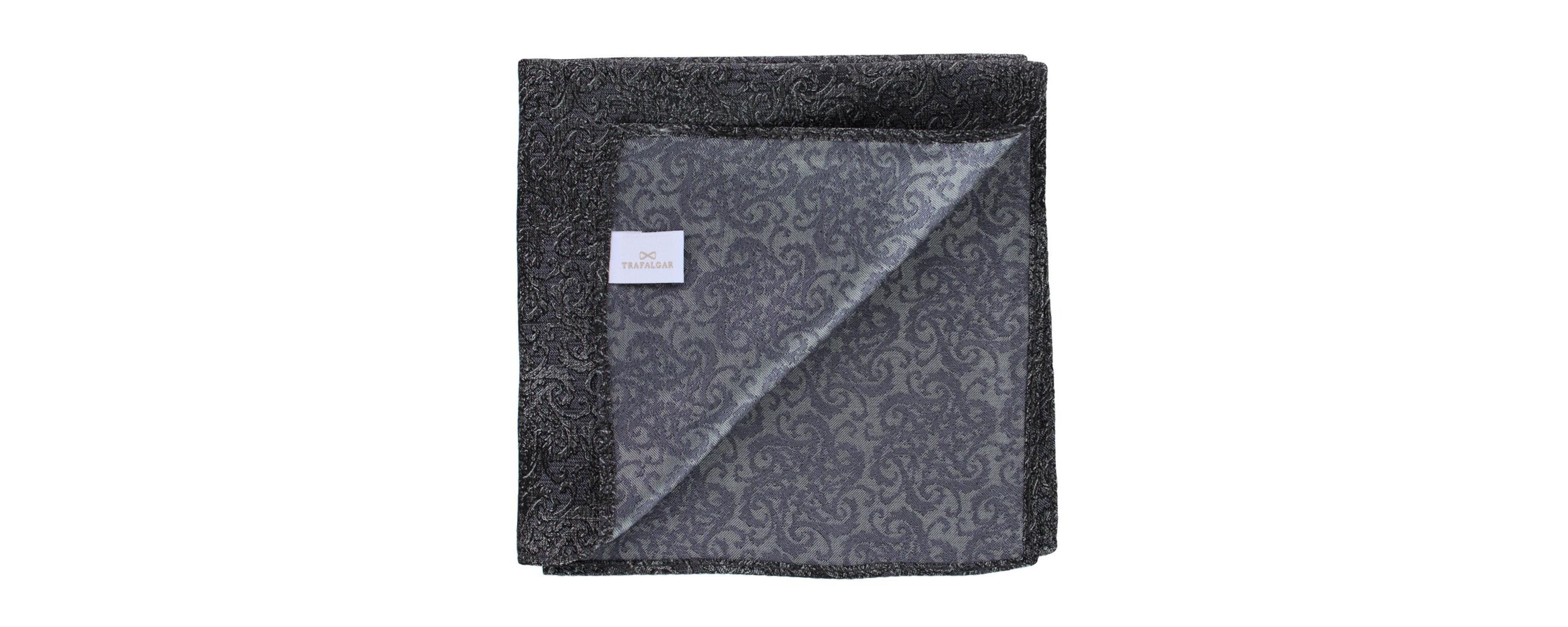 Esteban Scrolling Vines Tone on Tone Patterned Silk 12x12 Pocket Square