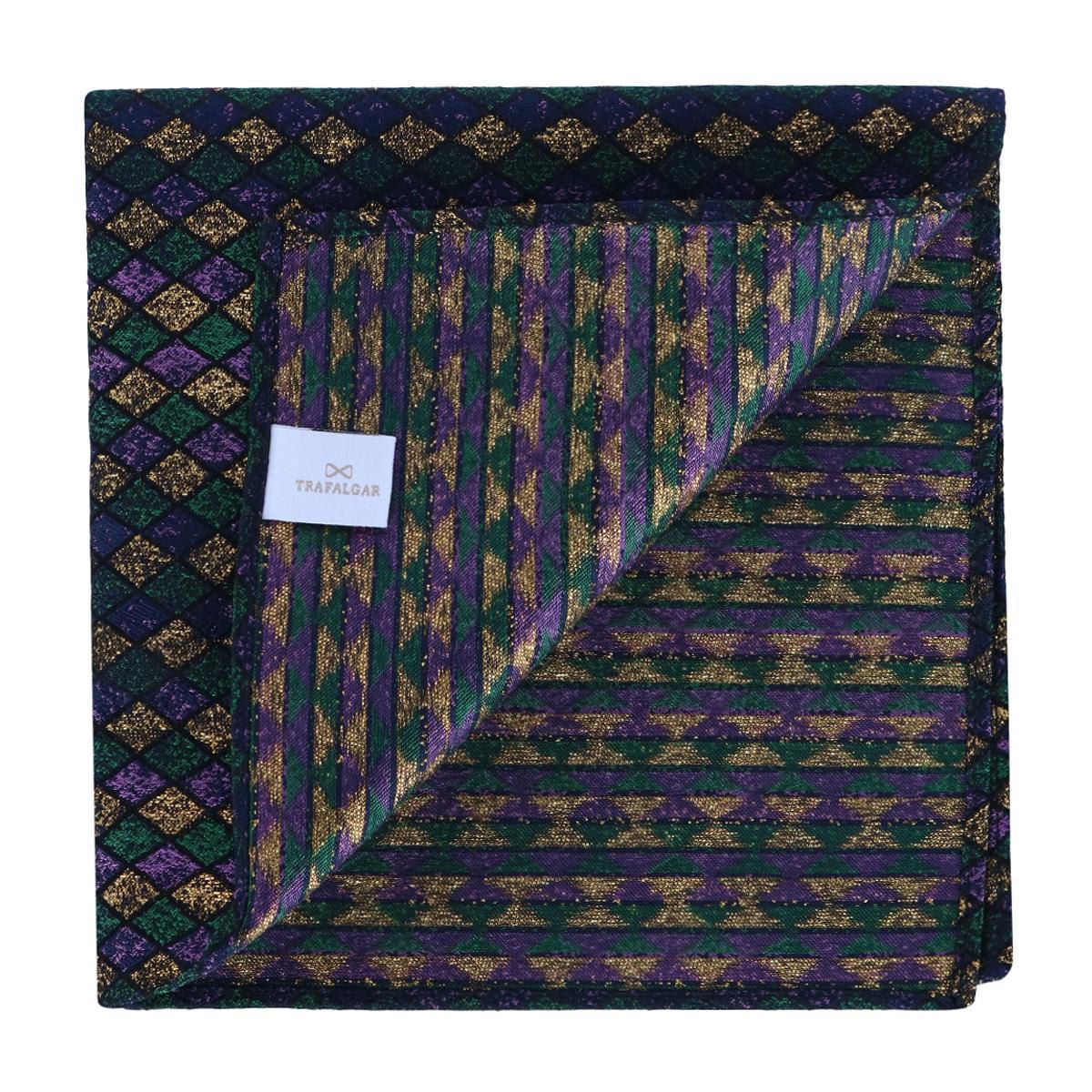 Carnival Diamond Multi-Colored Novelty Silk Pocket Square