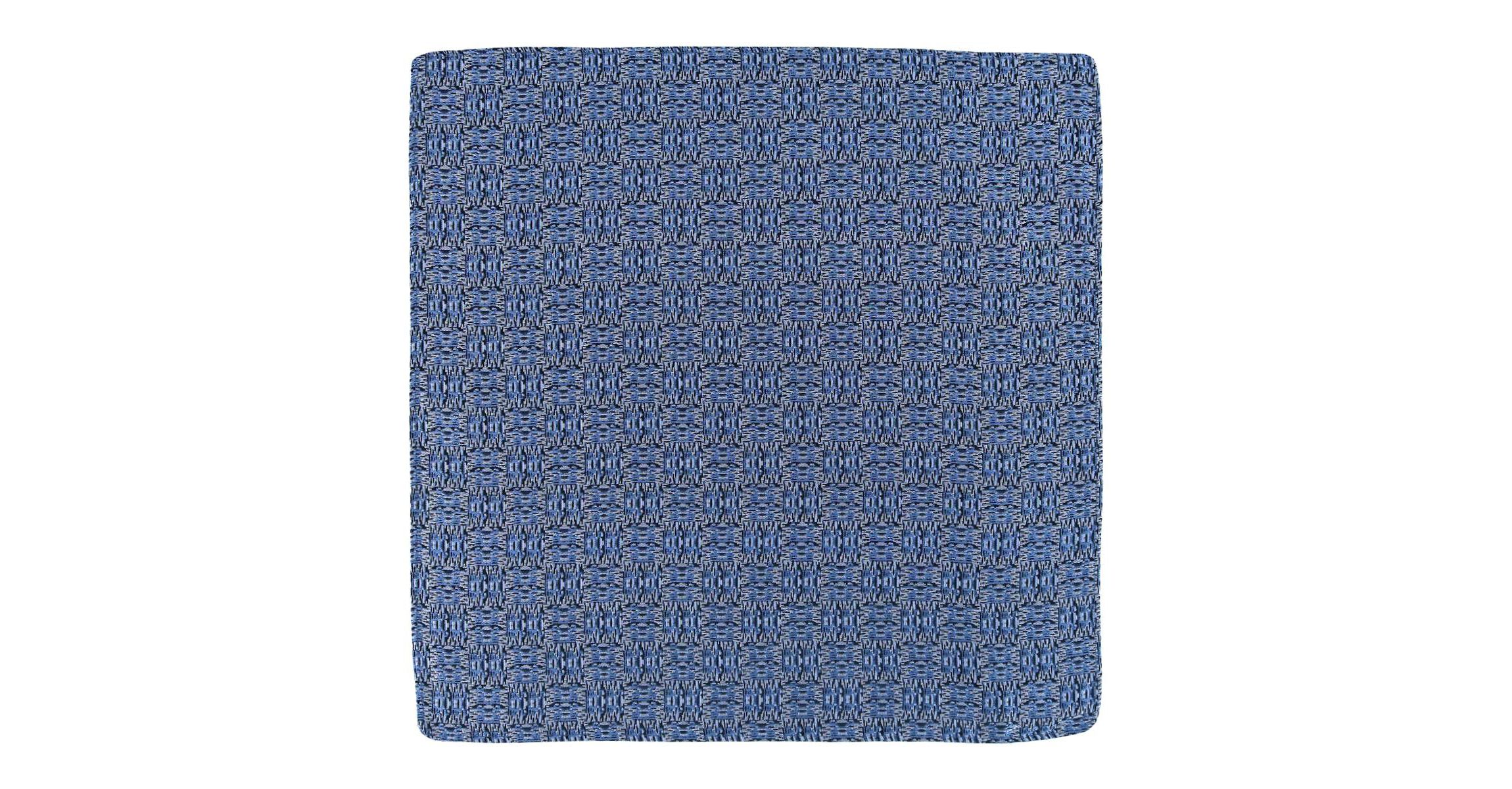 Benitos Blue Basketweave Patterned Silk Pocket Square