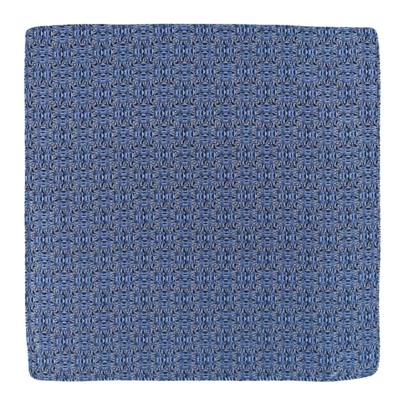 Benitos Blue Basketweave Patterned Silk Pocket Square