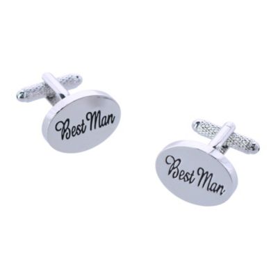 Trafalgar Men’s Best Man Novelty Cufflinks (1 Pair), Silver