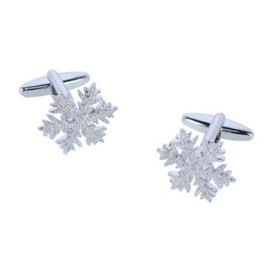 Trafalgar Men's Let It Snow Snowflake Novelty Cufflinks (1 Pair), Silver