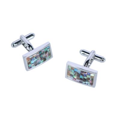 Trafalgar Men's Walken the Mother of Pearl Cufflinks (1 Pair), Silver