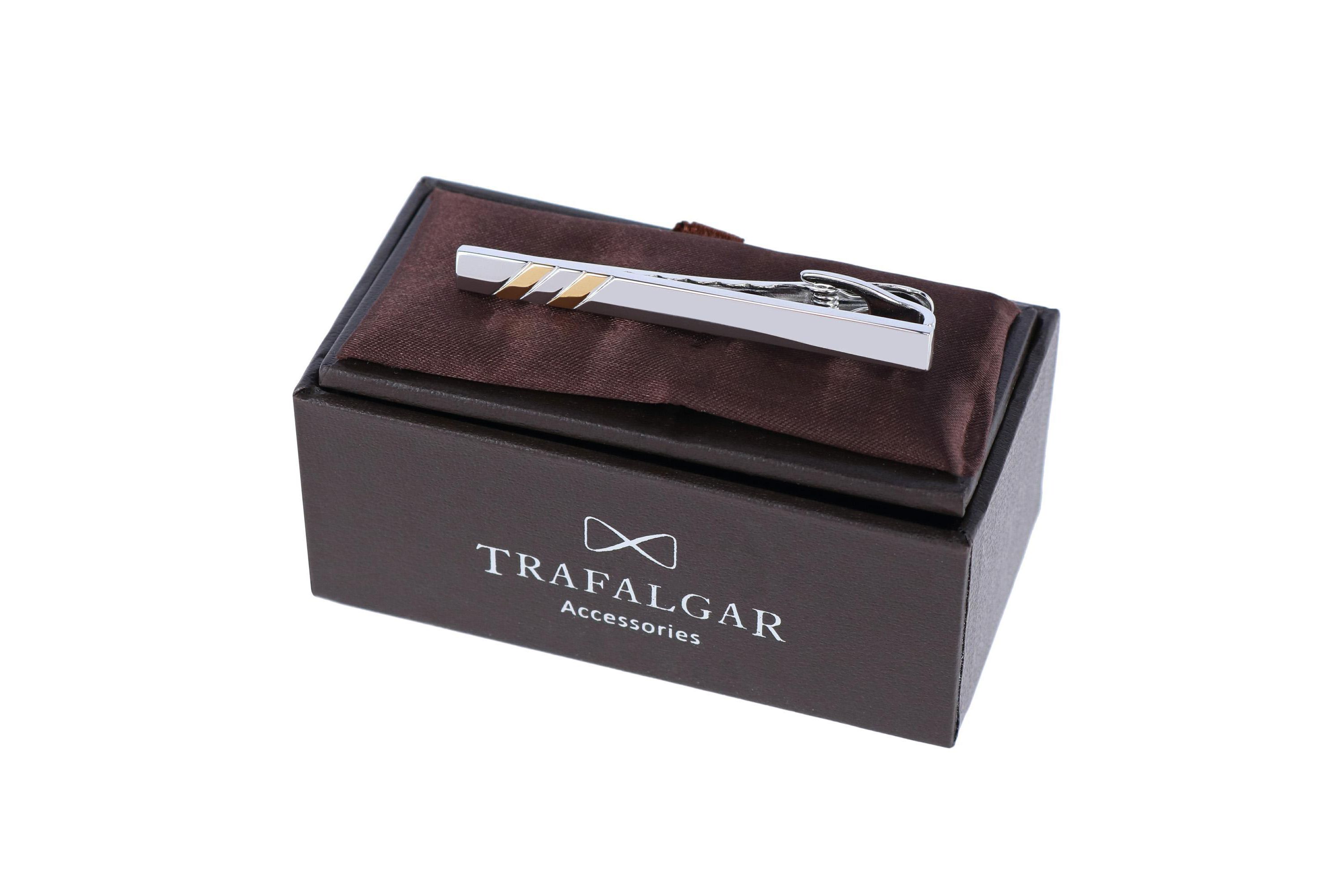 Rhodium and Gold Detailed Tie Bar