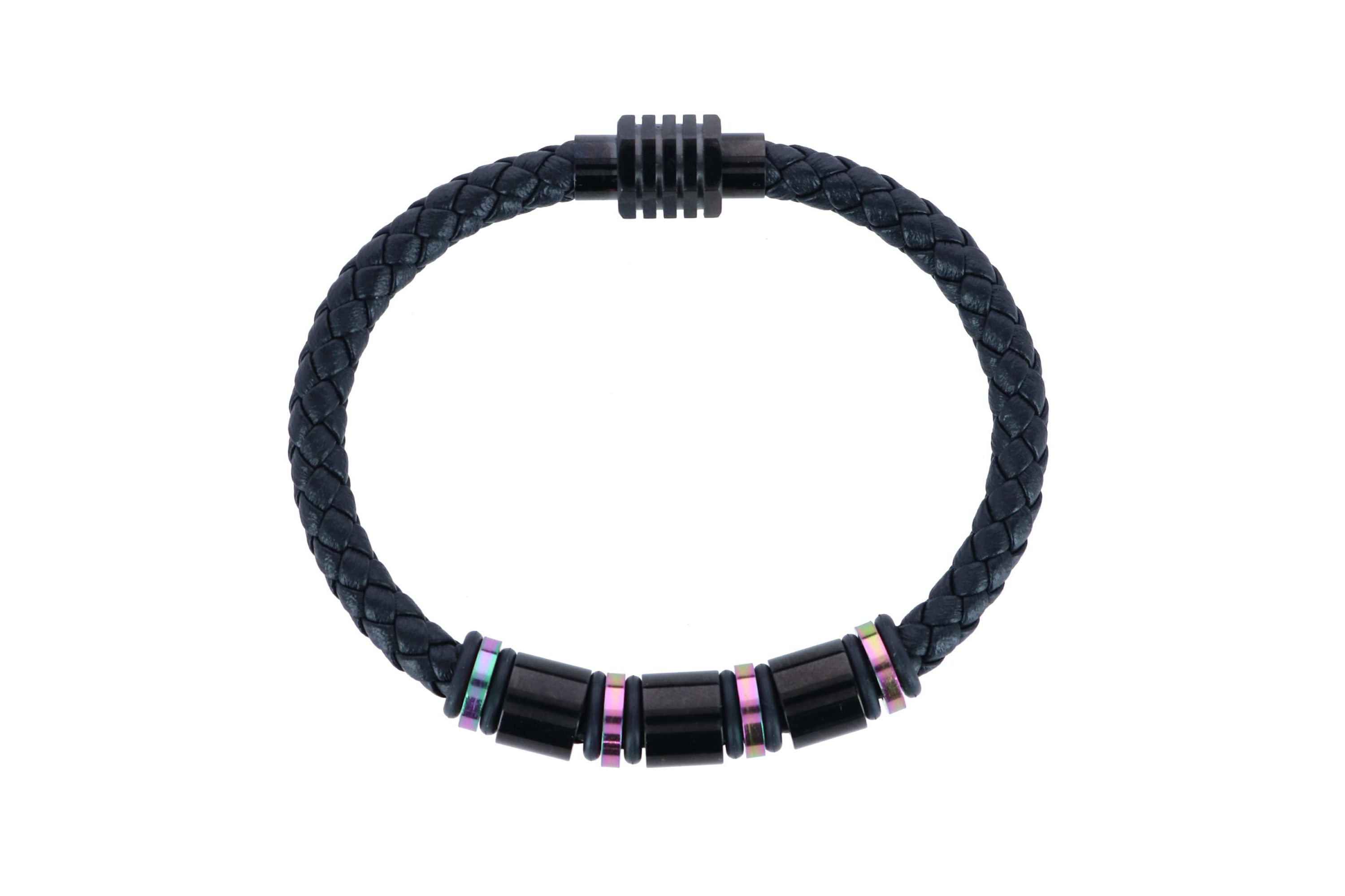Subtle Color Magnetic Secure Clasp Leather Bracelet