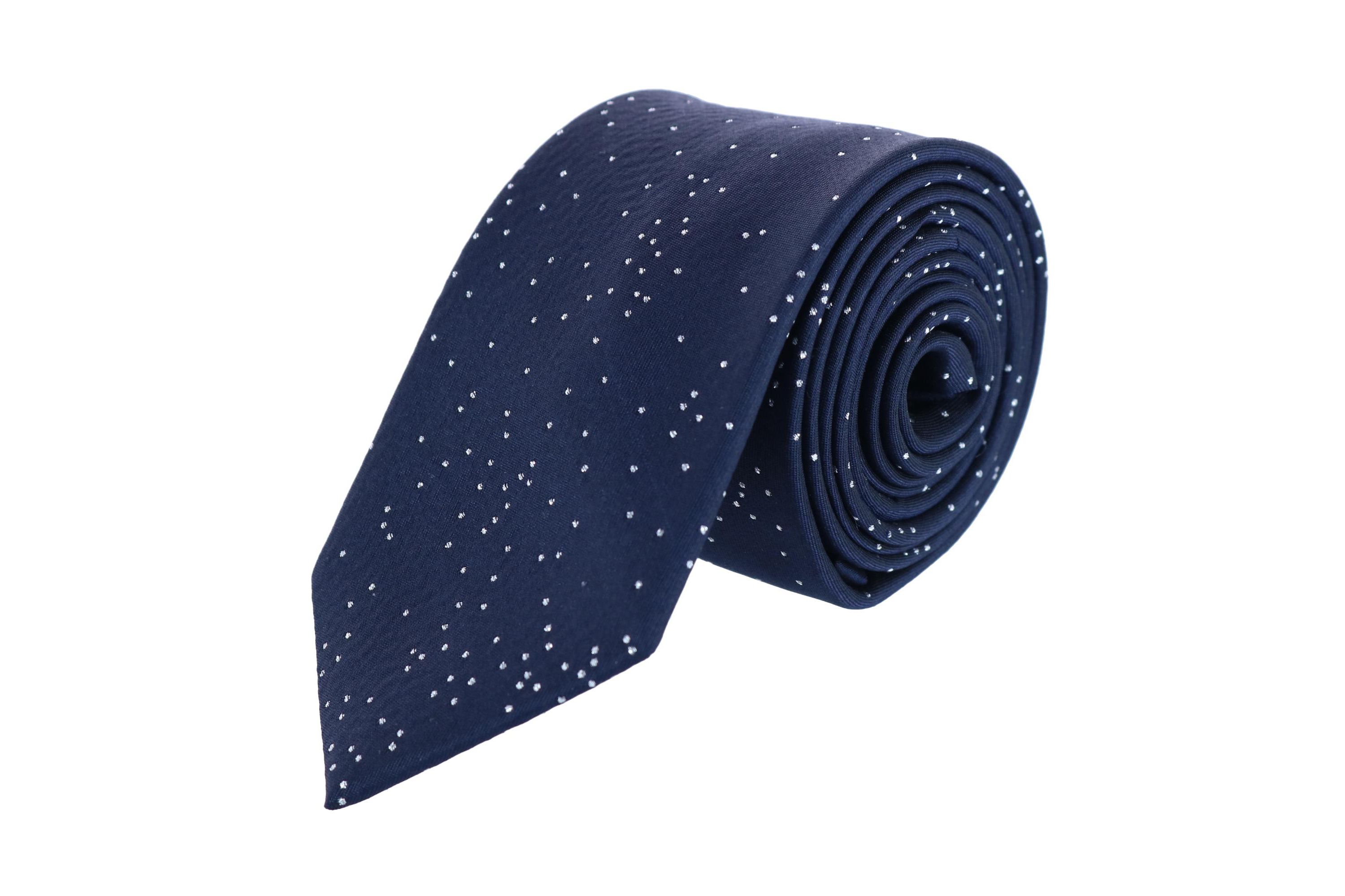 Mystere Metallic Polka Dot Silk Necktie