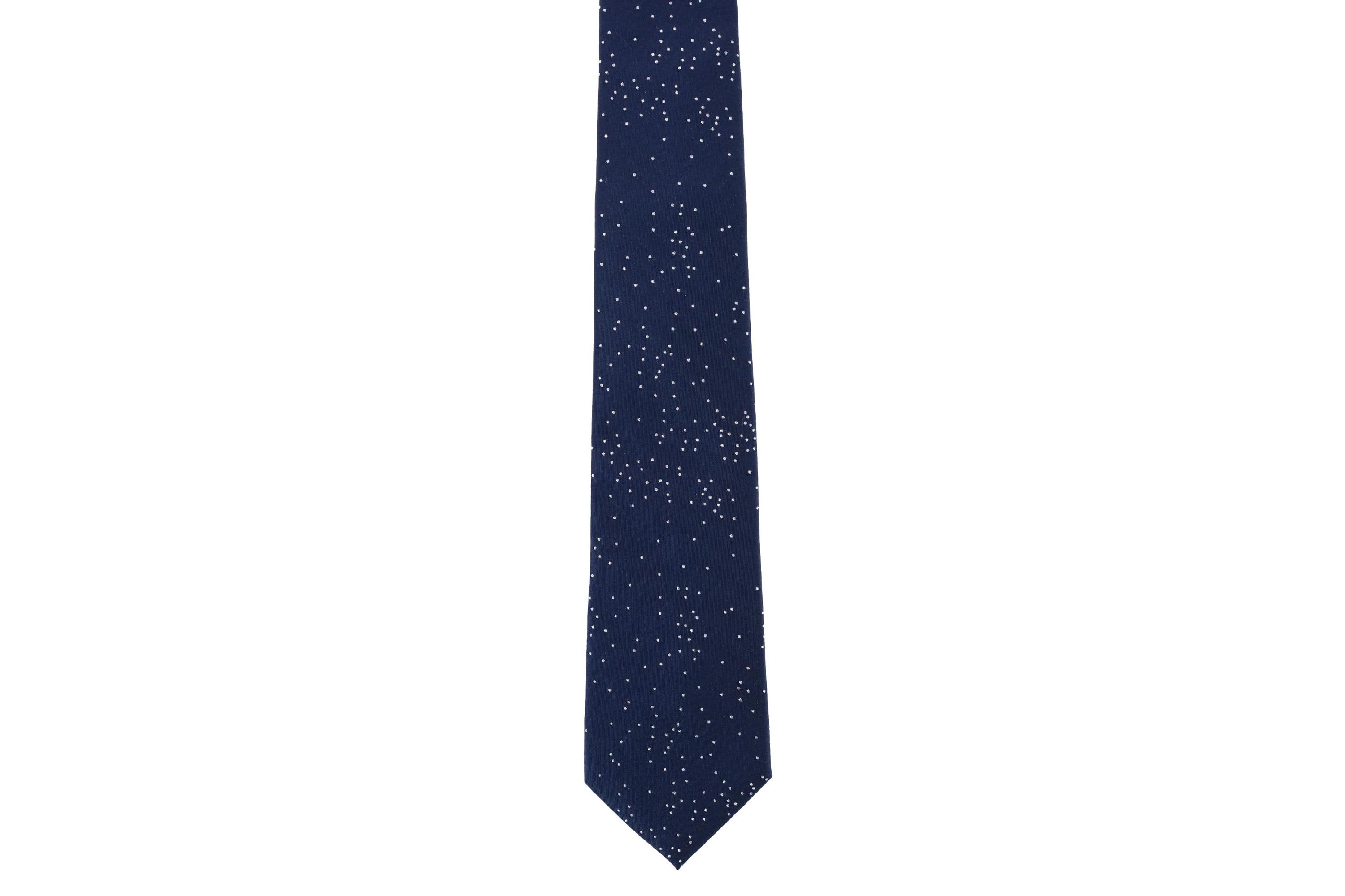 Mystere Metallic Polka Dot Silk Necktie