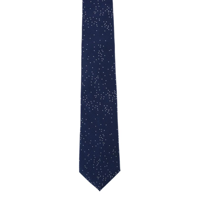 Mystere Metallic Polka Dot Silk Necktie