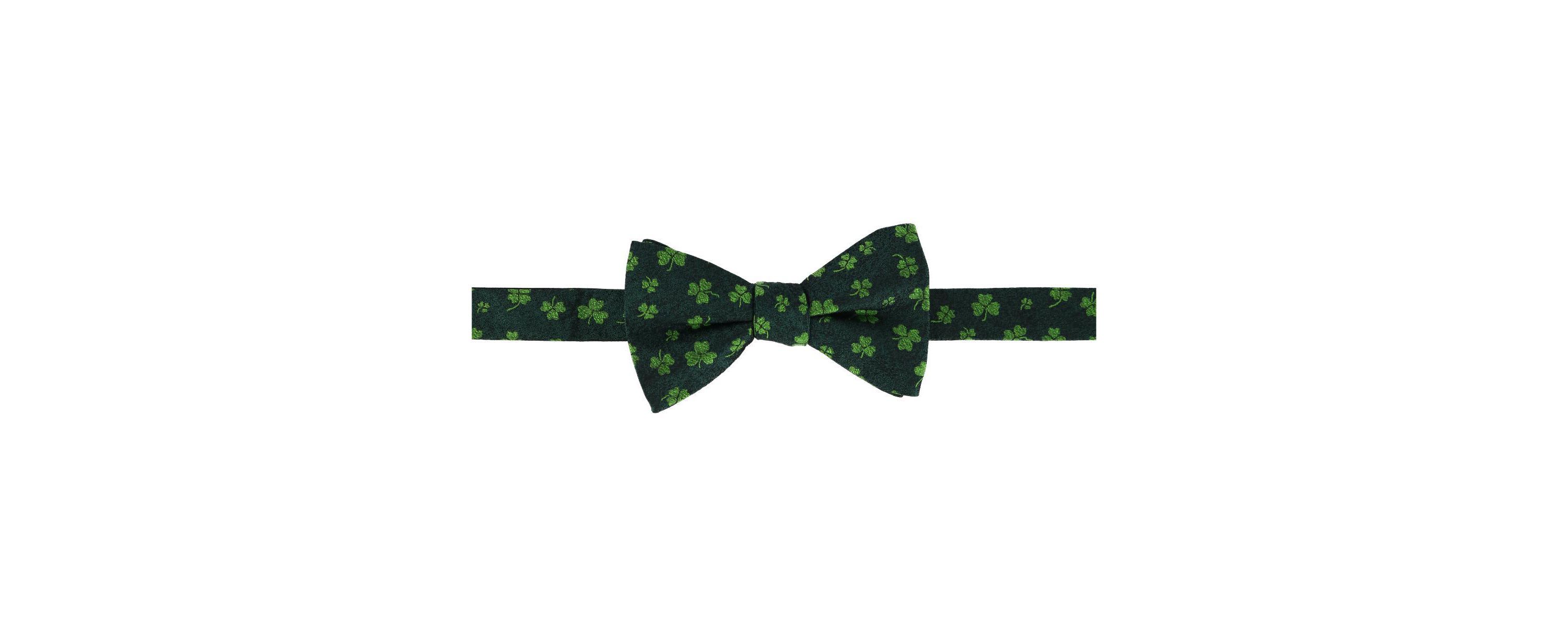 Green Shamrock Novelty Silk Bow Tie