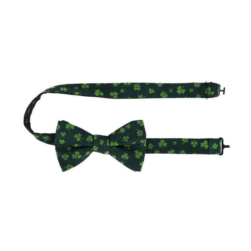 Green Shamrock Novelty Silk Bow Tie