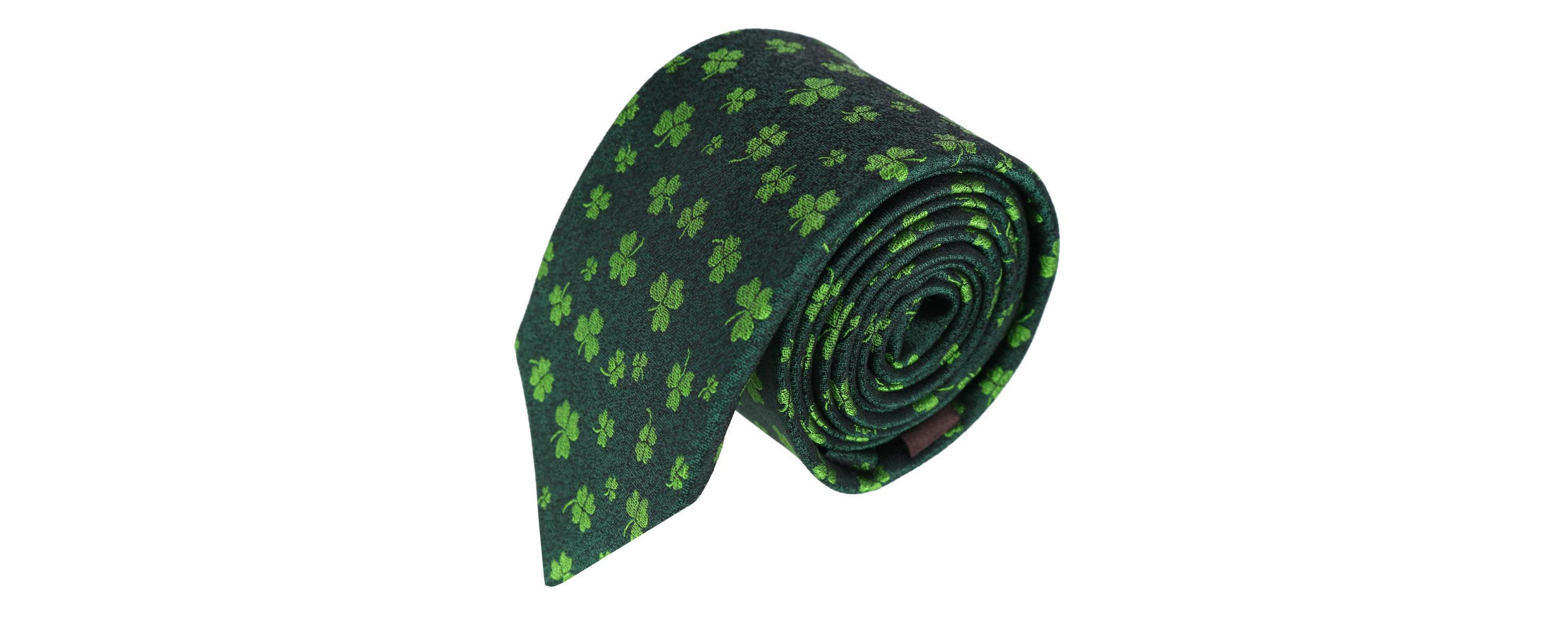 Green Shamrock Novelty Silk Necktie
