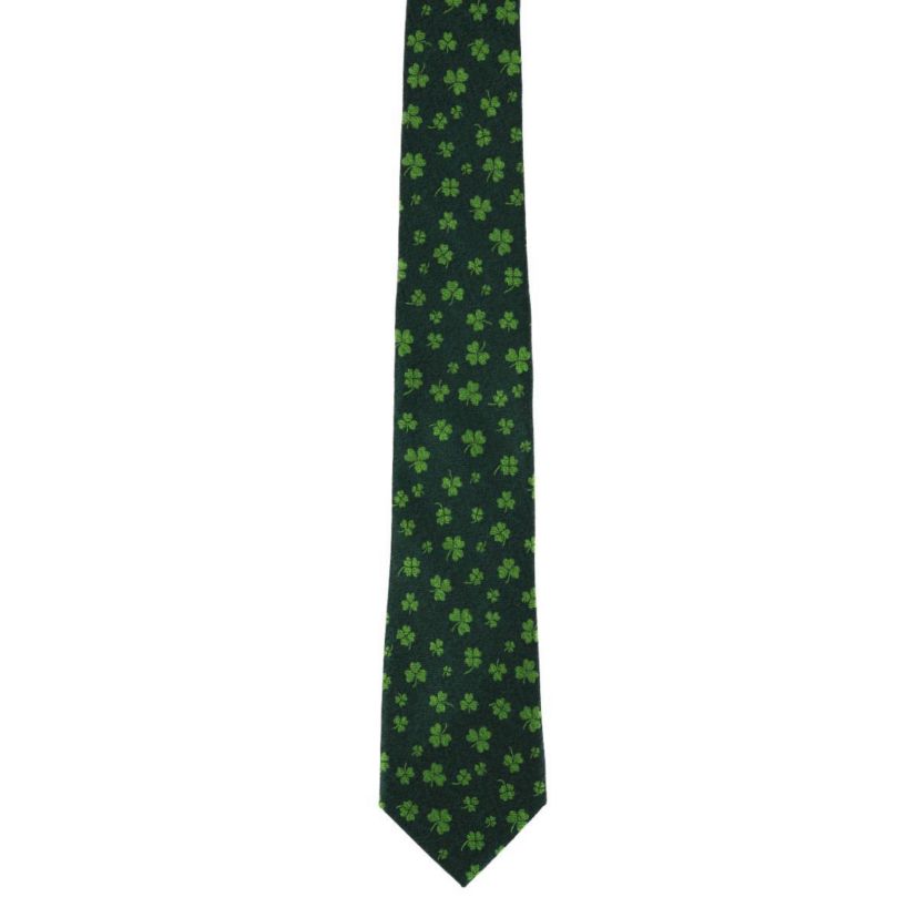 Green Shamrock Novelty Silk Necktie