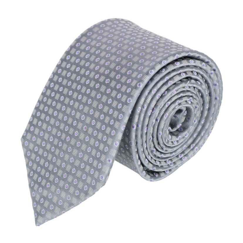 Ewing Square and Polka Dot Business Silk Necktie